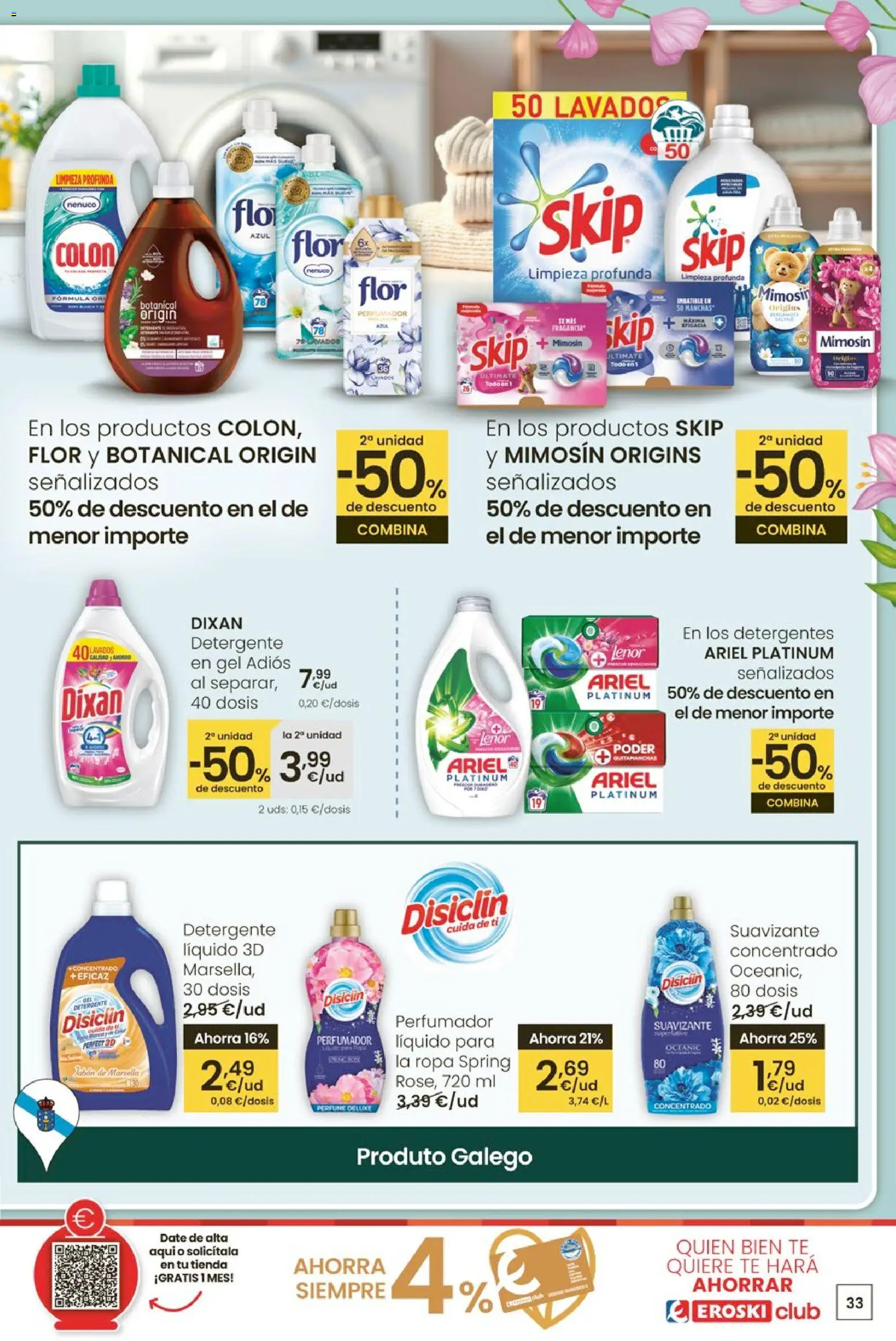 Eroski - Entroido do aforro │ válido desde el 12.02.2026 | Página: 33 | Productos: Jabón, Quitamanchas, Detergente, Suavizante