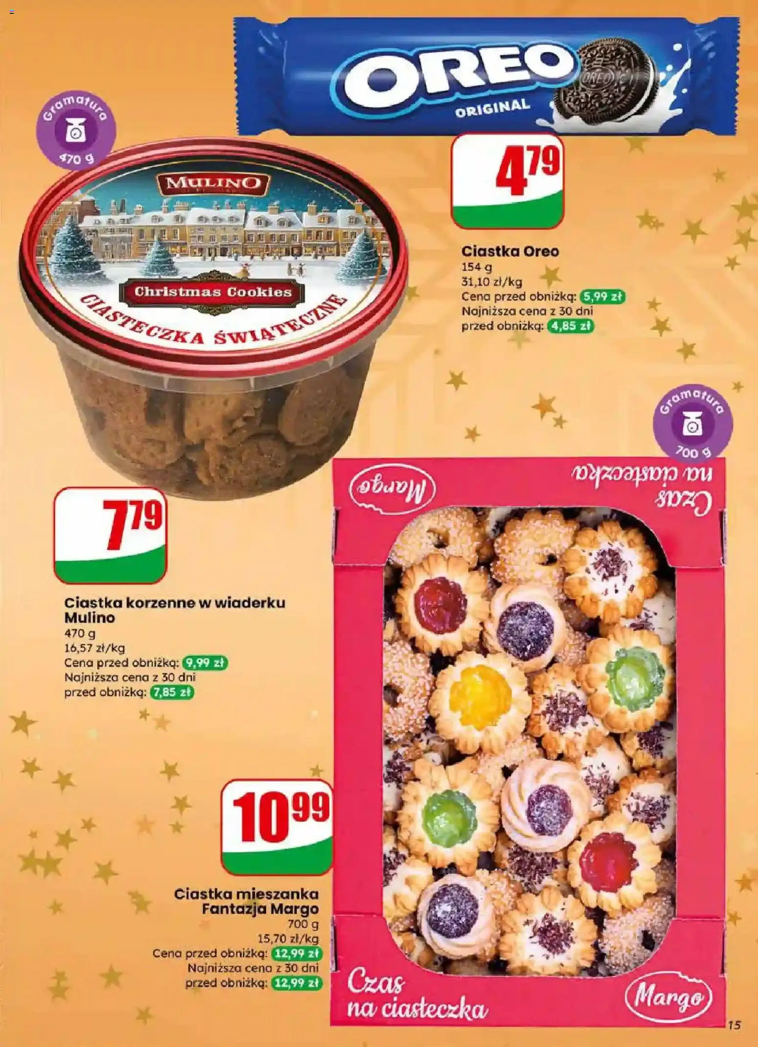 Dino Gazetka od 17.12.2025 | Strona: 15 | Produkty: Ciastka Oreo, Ciastka korzenne, Ciastka, Ciasteczka