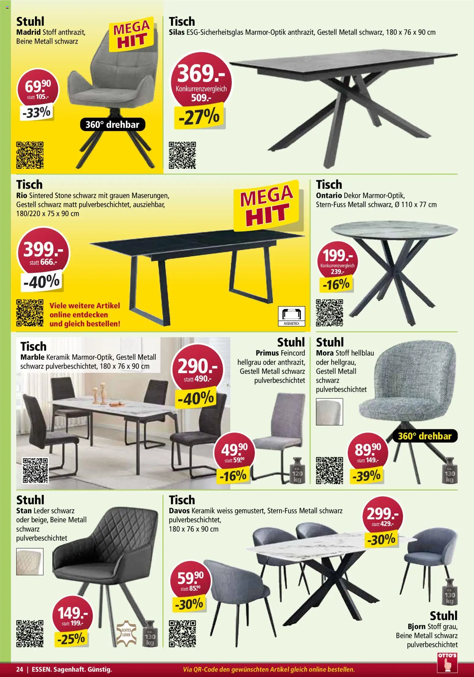 Otto's Aktionen Möbelflyer – gültig ab 01.01.2026 | Seite: 24 | Produkte: Tisch, Stuhl