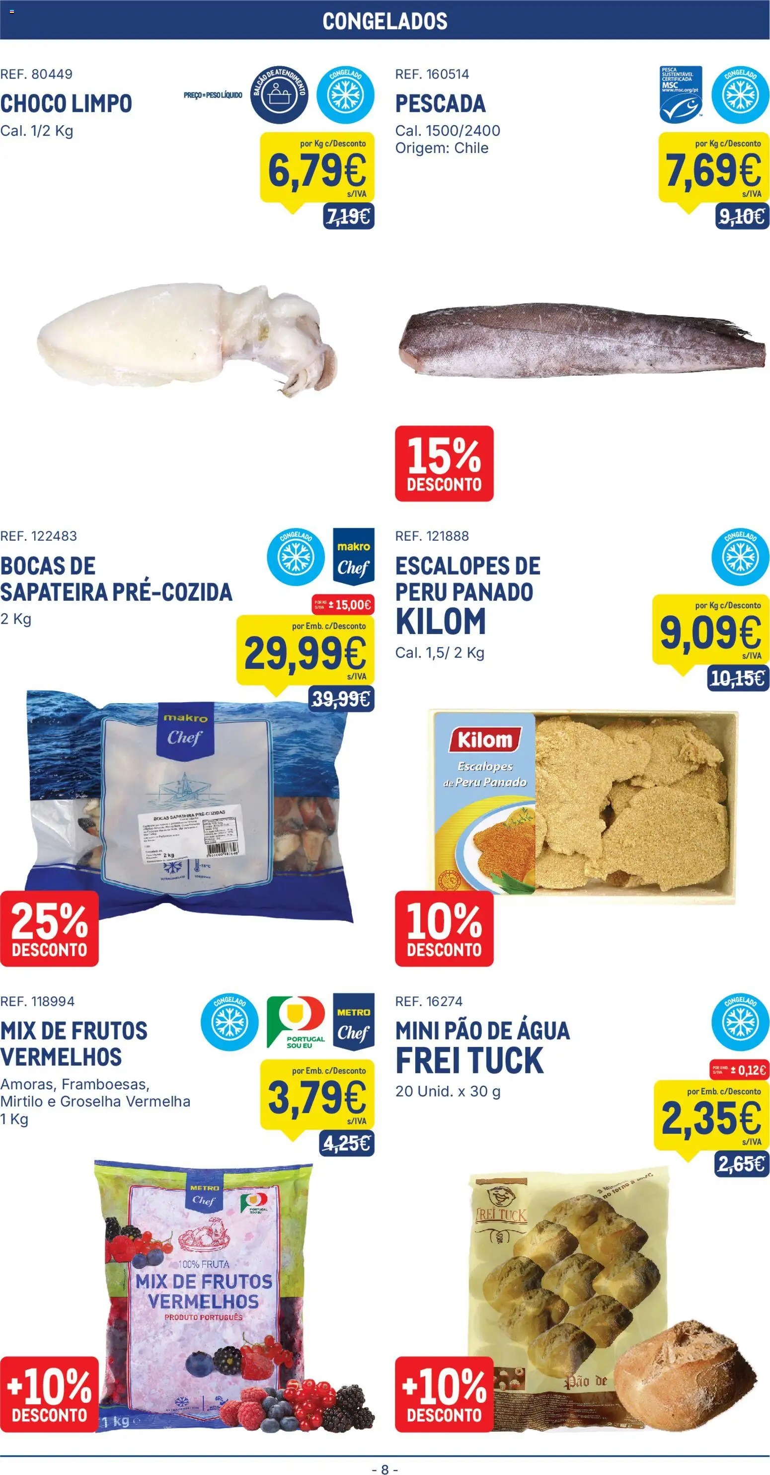 Makro folheto │ válido de 21.04.2026 | Página: 8 | Produtos: Forno, Peru, Pescada, Sapateira