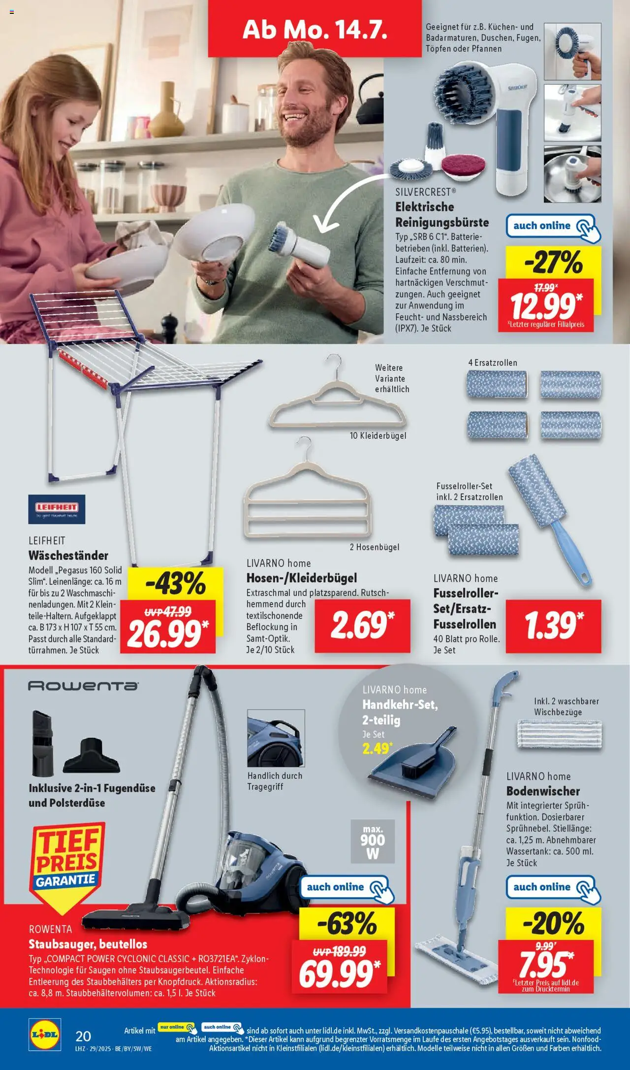 Lidl Prospekt Heppenheim - gültig ab dem 14.07.2025 | Seite: 26 | Produkte: Batterie, Kleiderbügel, Kuchen, Waschestander