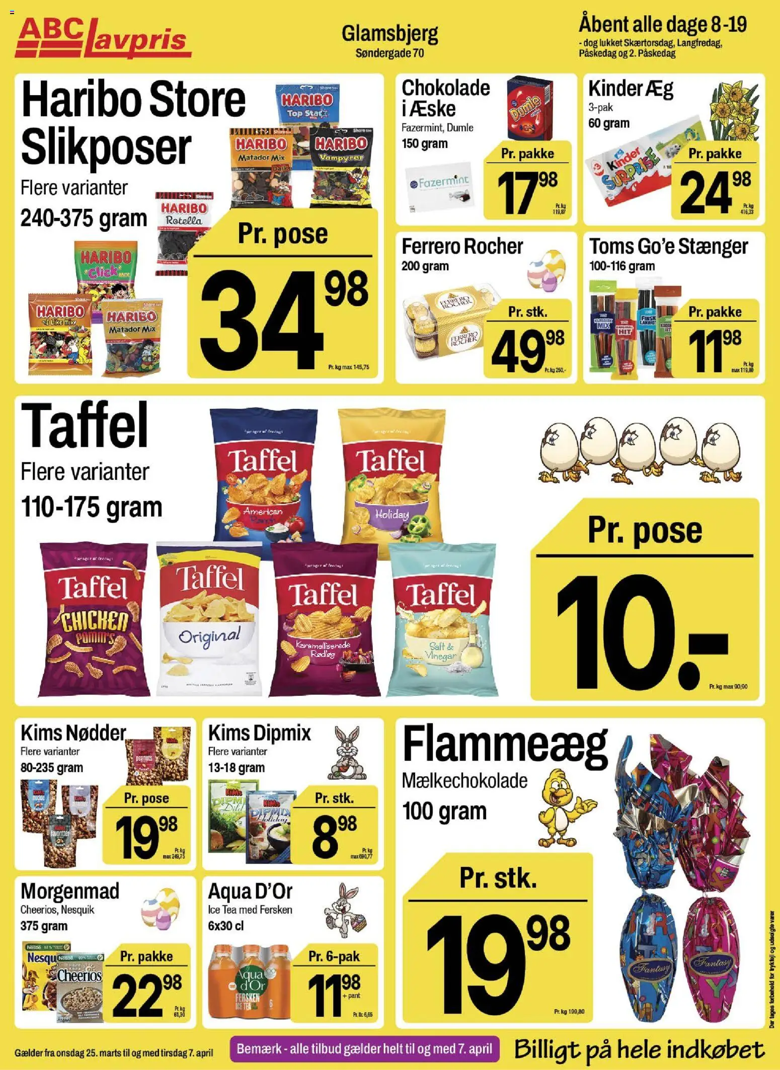 Abc Lavpris tilbudsavis – gyldig fra 25.03.2026 | Side: 13 | Produkter: Æg, Chokolade, Nødder, Salt
