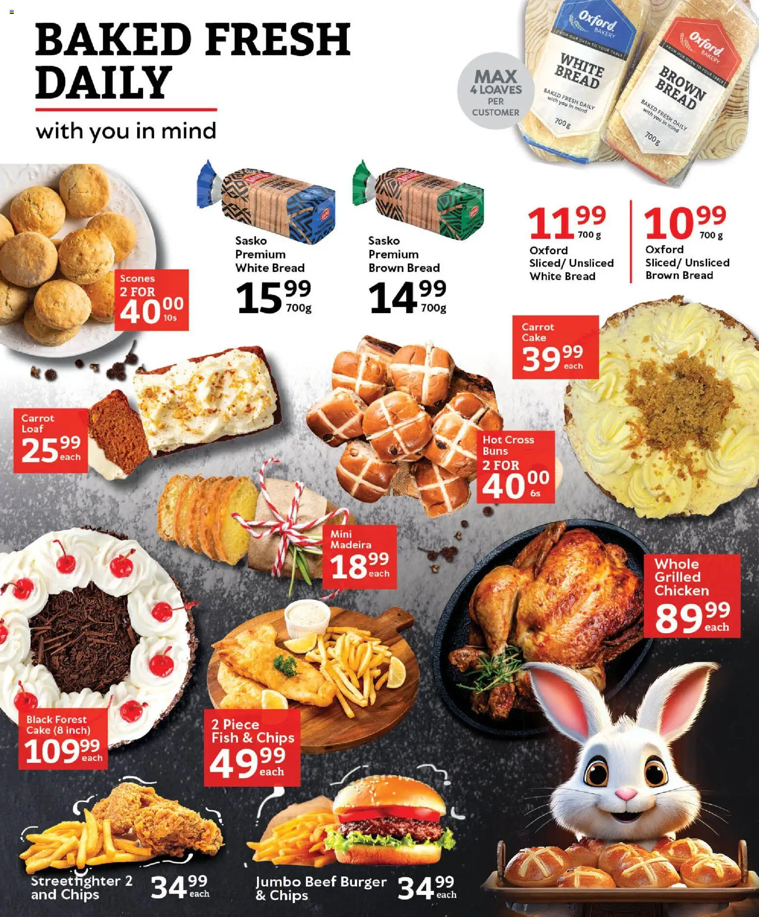 New Oxford Freshmarket catalogue – valid from 25.03.2026 | Page: 11 | Products: Cake, Table, Buns, Chicken