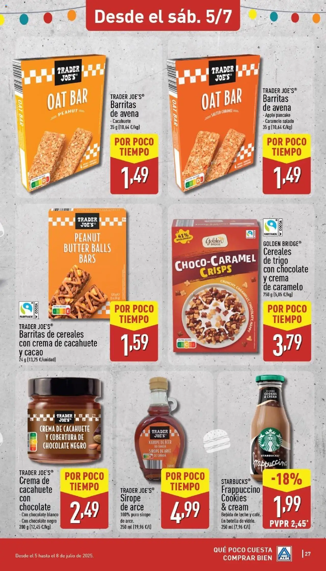 Aldi folleto Península │ válido desde el 30.06.2025 | Página: 27 | Productos: Leche, Chocolate, Crema, Φρυγανιές σικάλεως