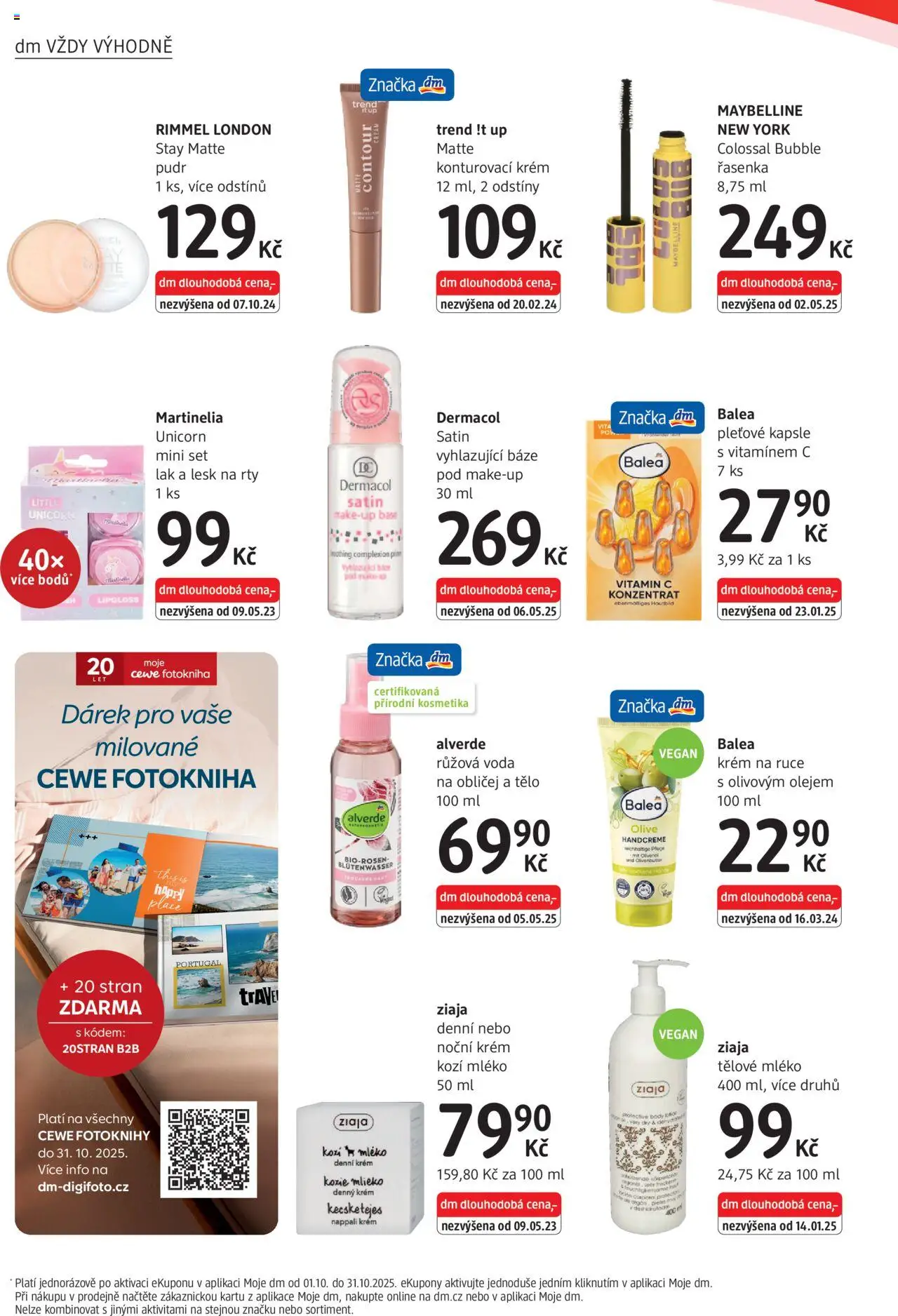 dm drogerie leták od 09.10.2025 | Strana: 4 | Produkty: Tělové mléko, Voda, Makeup, Kozí mléko