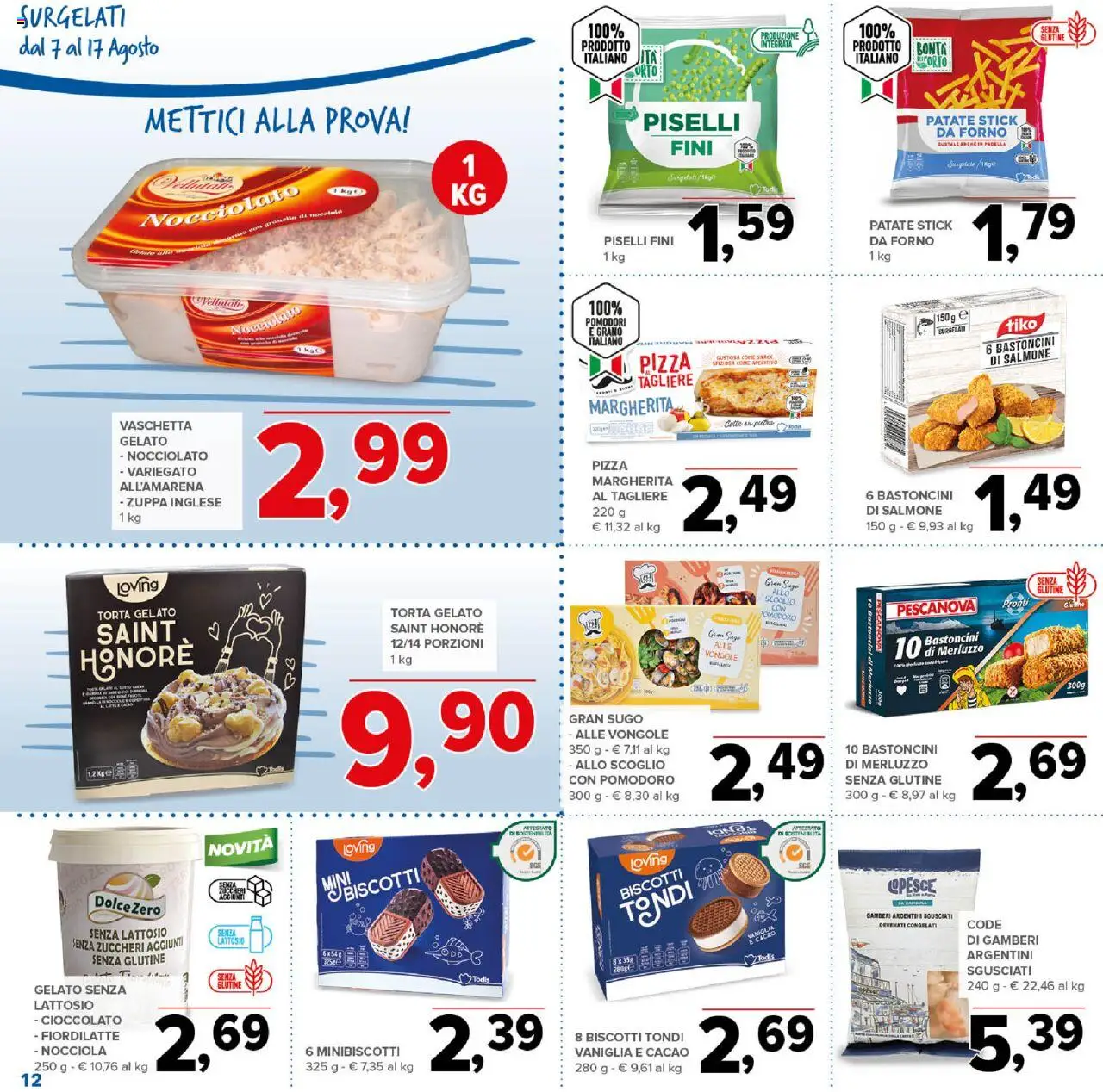 Volantino Todis del 07.08.2025 | Pagina: 12 | Prodotti: Gamberi, Biscotti, Forno, Sugo