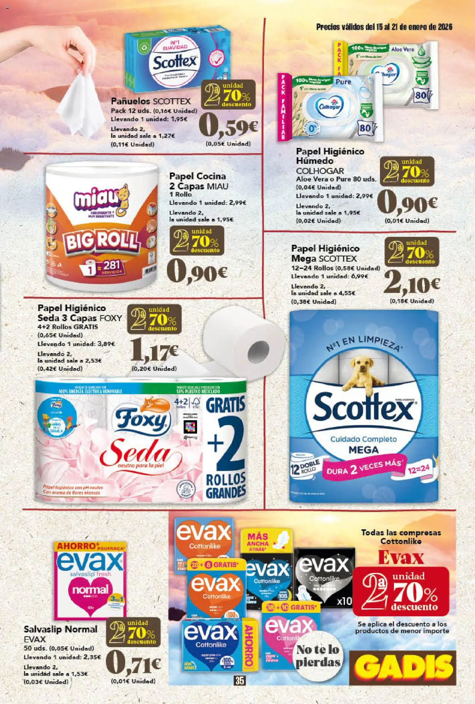 Gadis - folleto │ válido desde el 15.01.2026 | Página: 35 | Productos: Papel higienico, Té, Cocina, Γλυφιτζούρι