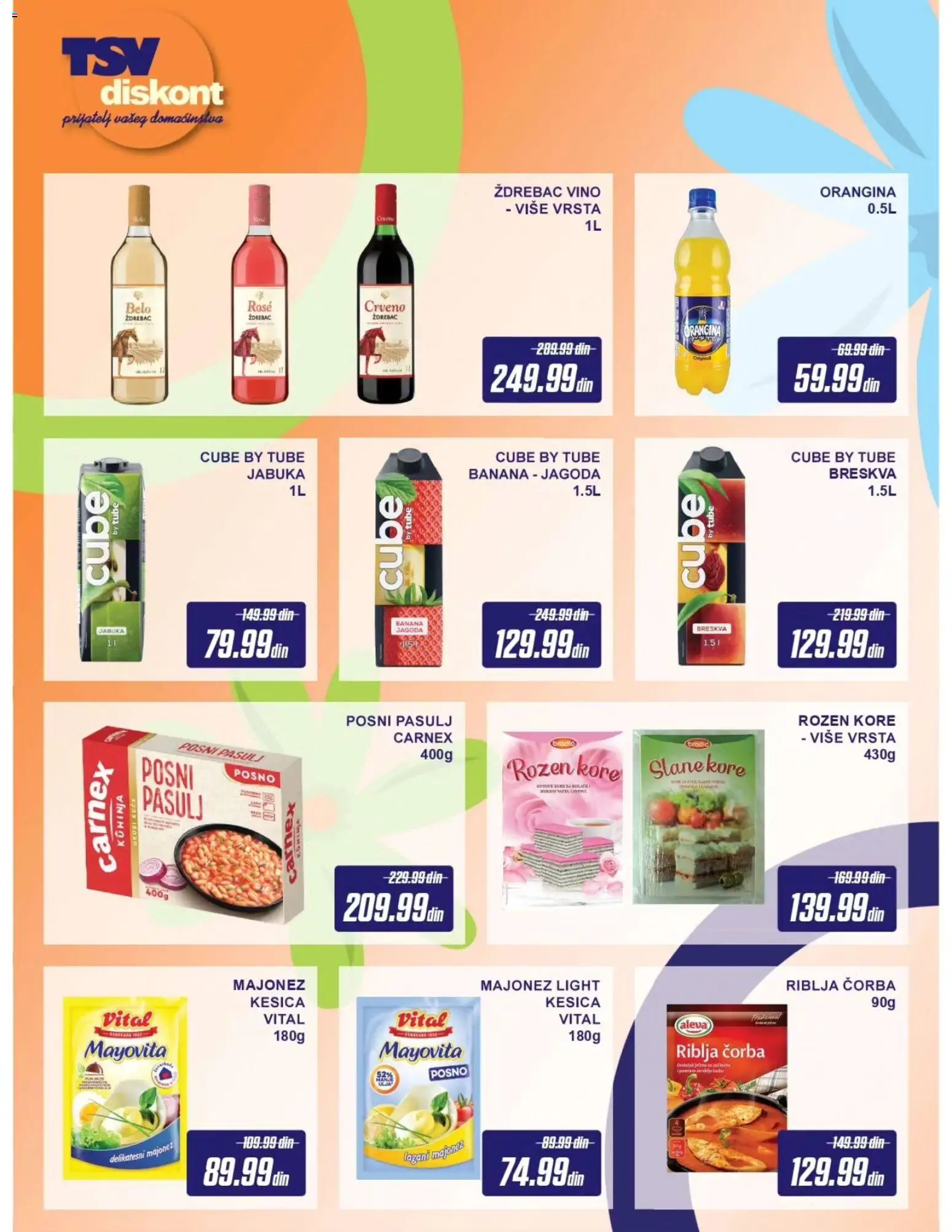 TSV Diskont katalog - važi od 15.12.2025 | Strana: 2 | Proizvode: Banana, Pasulj, Vino, Breskva