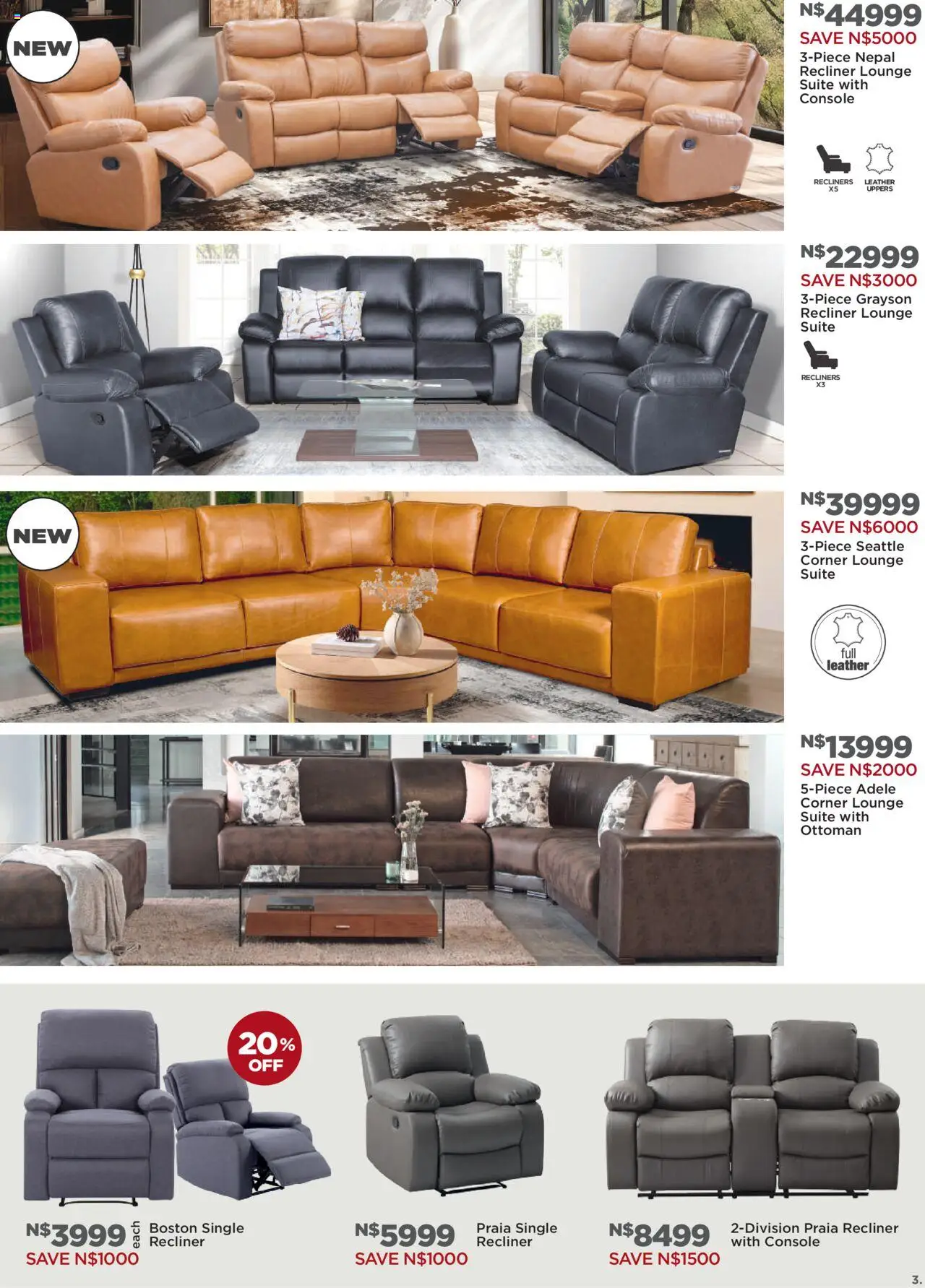 New House and Home catalogue – valid from 20.10.2025 | Page: 3 | Products: Lounge suite, Ottoman