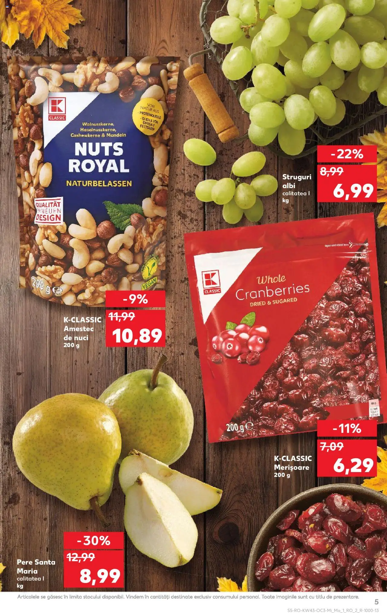 Noul catalog Kaufland – valabil de la 22.10.2025 | Pagină: 5 | Produse: Struguri, Nuci, Çocuk sutyeni