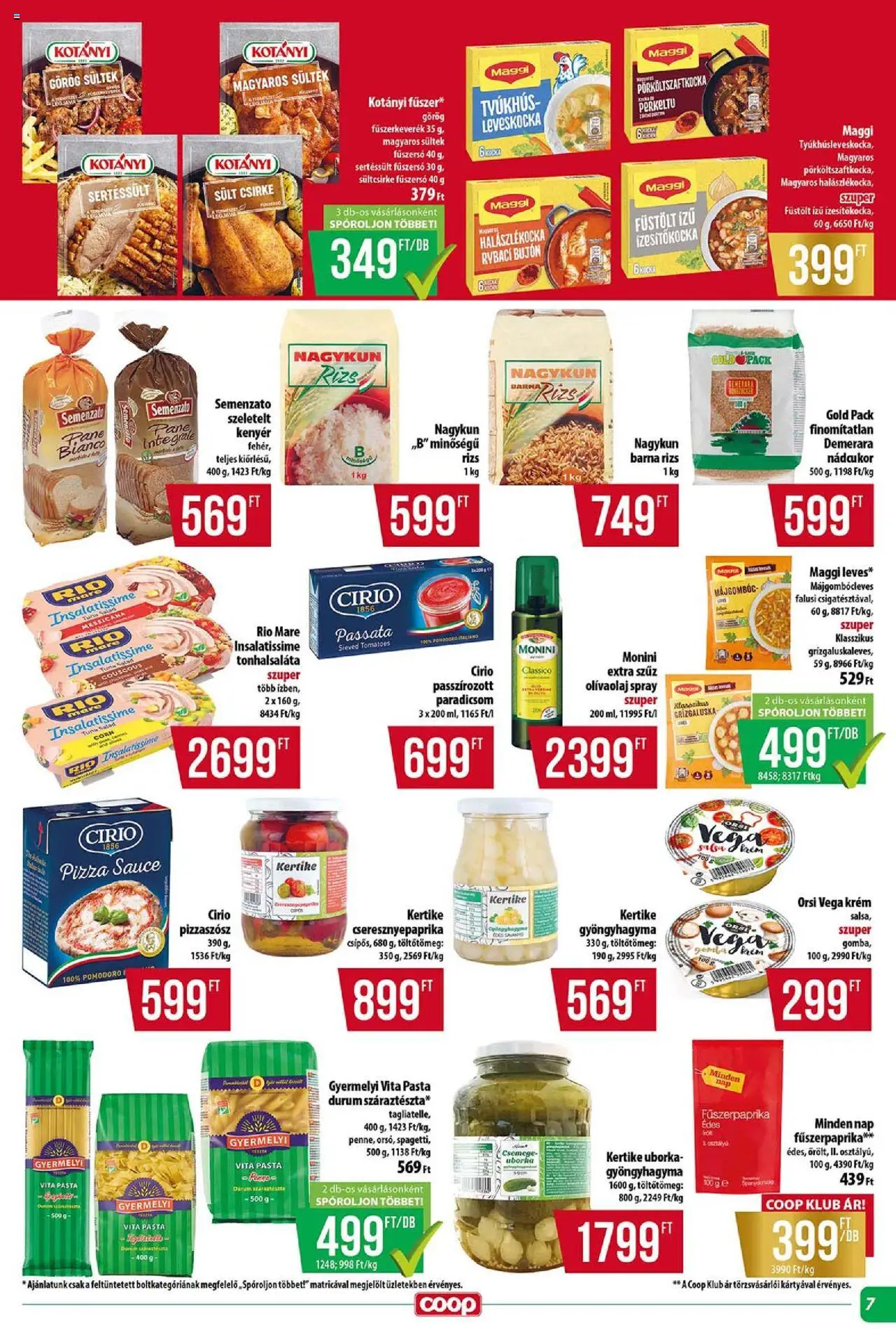 COOP akciós ujság - amely érvényes a következő dátumtól: 16.10.2025 | Oldal: 7 | Termékek: Kenyér, Paradicsom, Tészta, Uborka