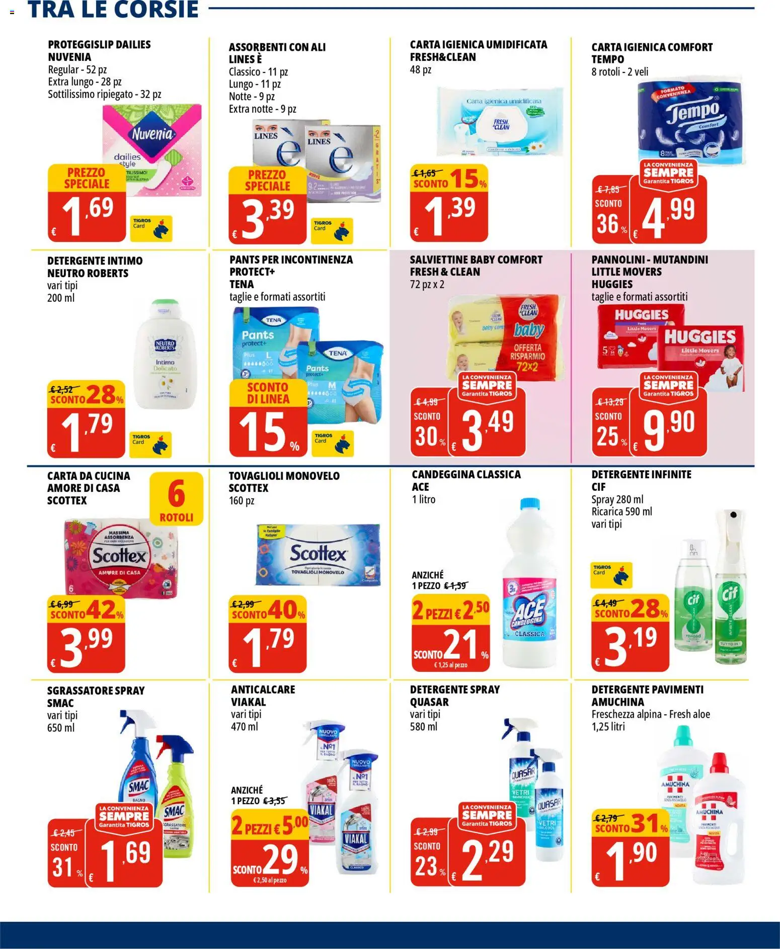 Volantino Tigros del 28.01.2026 | Pagina: 29 | Prodotti: Pannolini, Detergente, Sgrassatore, Bagno