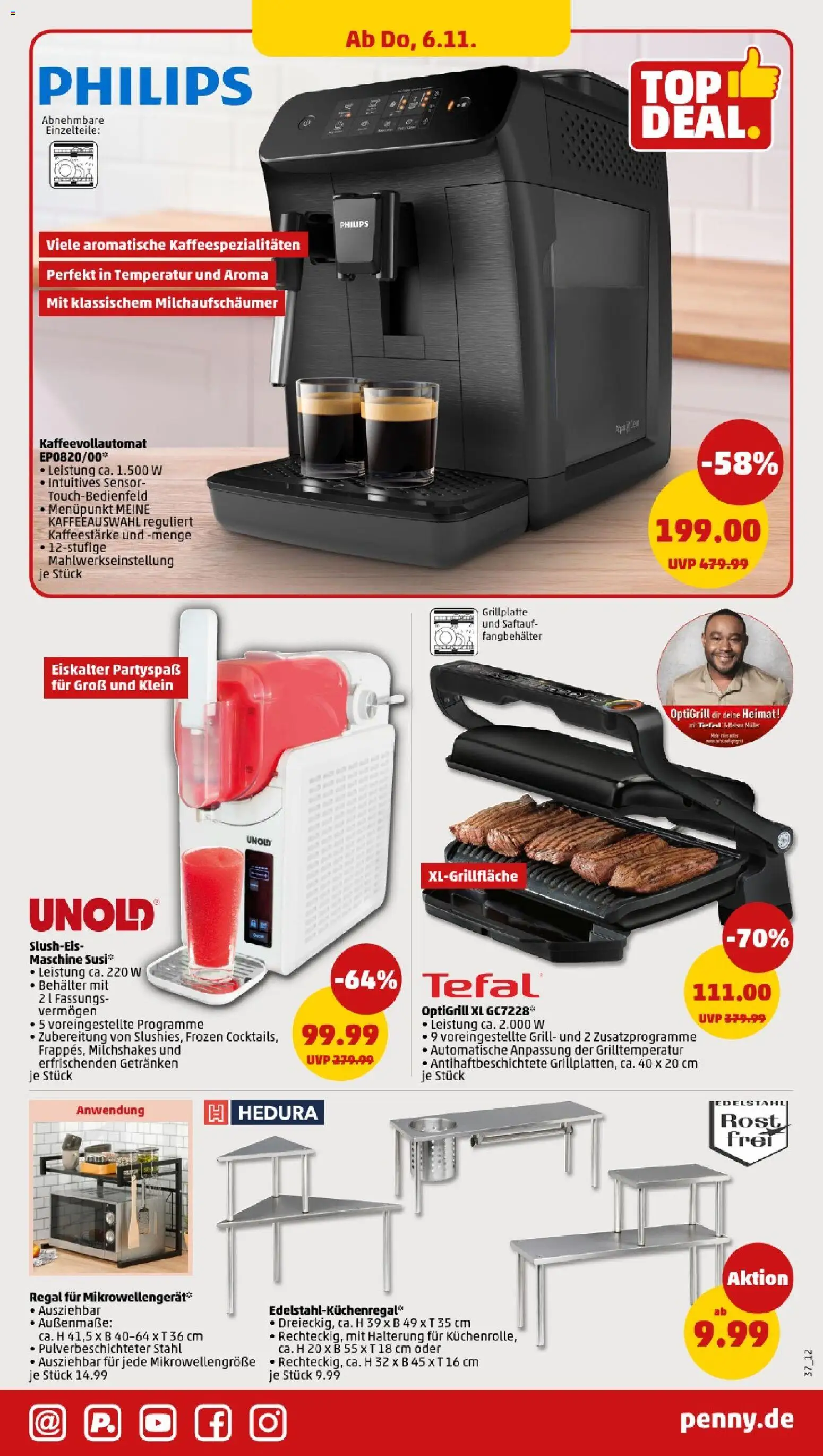 Penny - Sachsen  – gültig ab 03.11.2025 | Seite: 39 | Produkte: Philips, Grill, Regal, Kaffeevollautomat