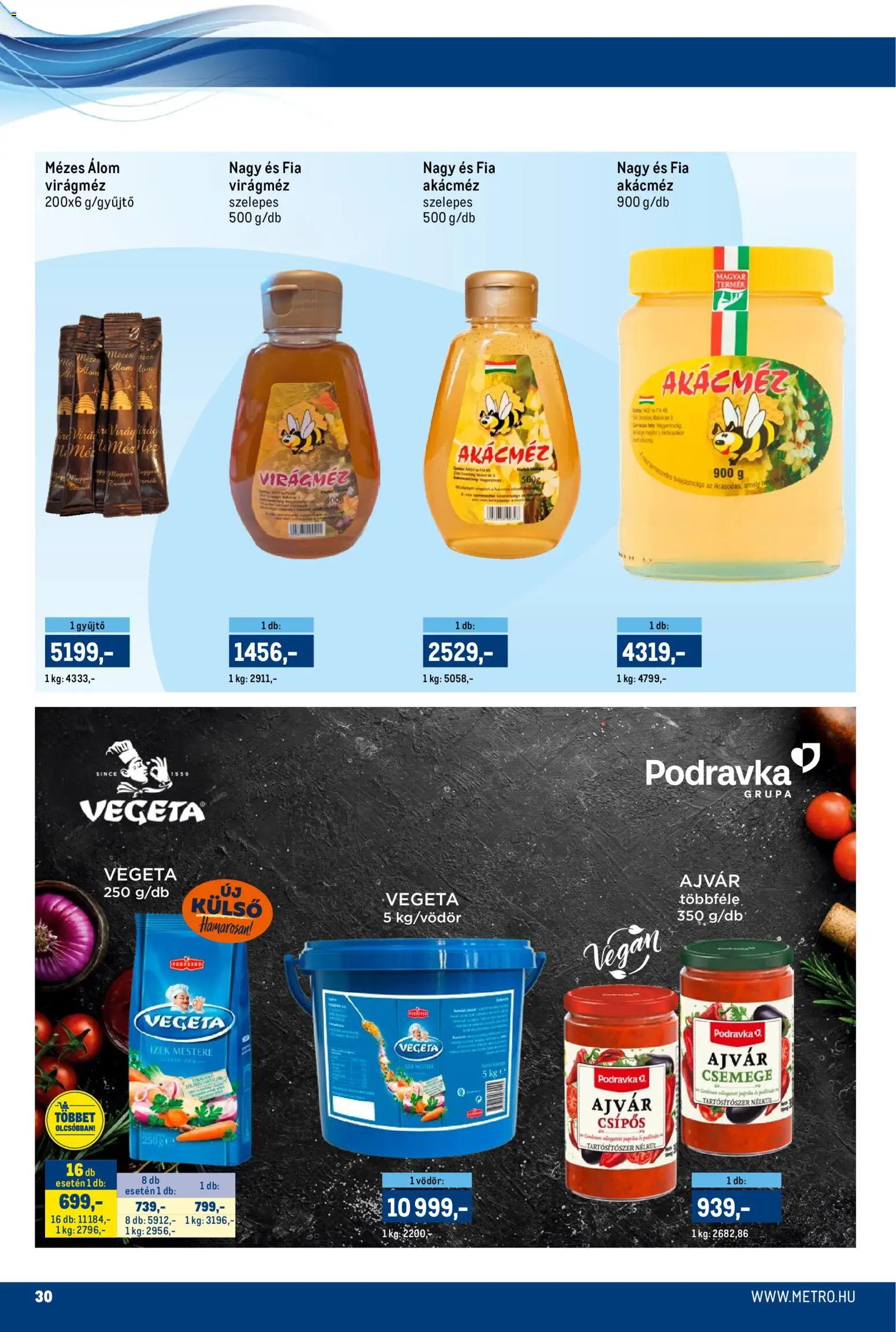 Metro akciós ujság - amely érvényes a következő dátumtól: 15.11.2025 | Oldal: 30 | Termékek: Ajvár, Virágméz, Akácméz, Vegán