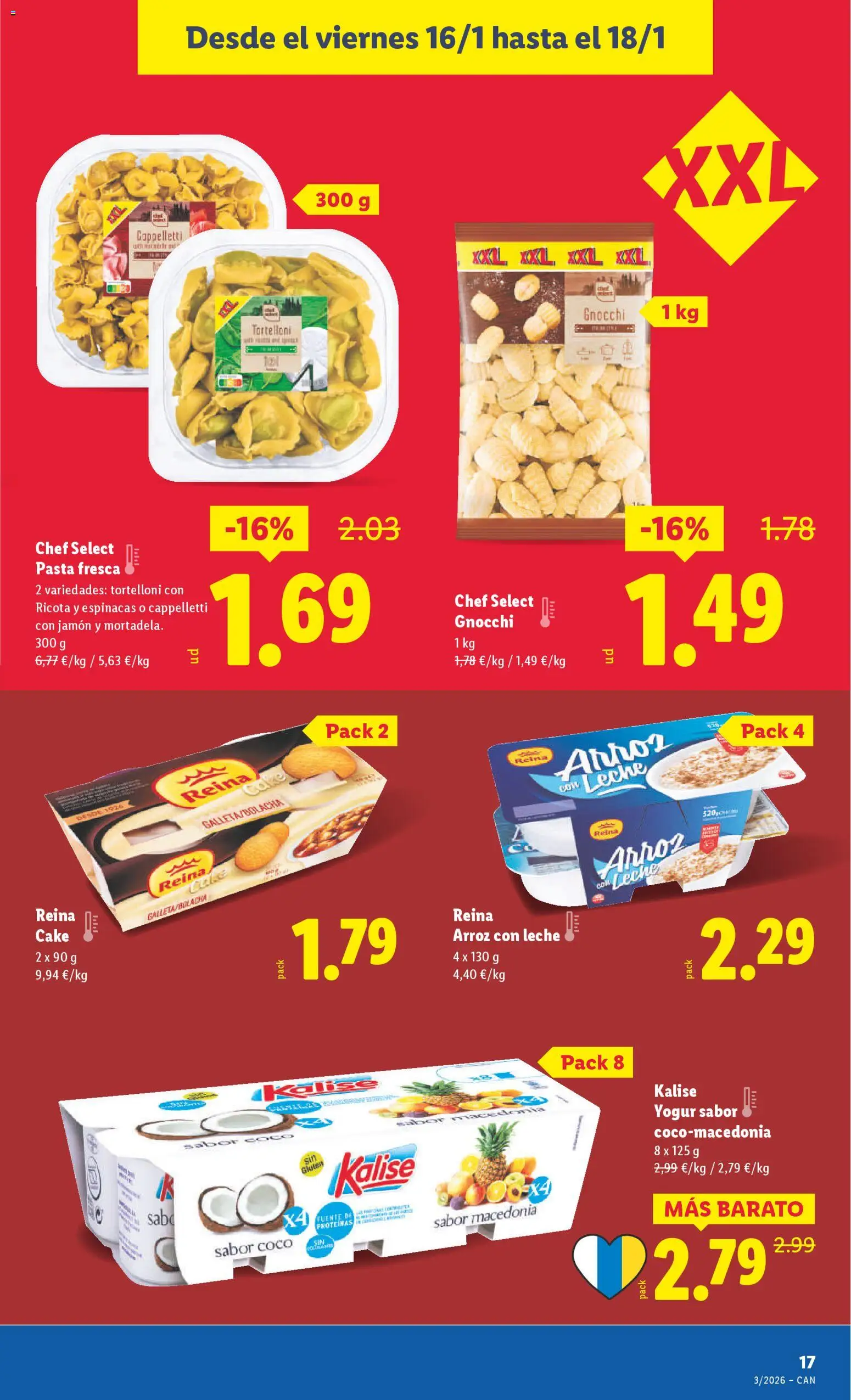 Lidl -Canarias │ válido desde el 12.01.2026 | Página: 21 | Productos: Yogur, Jamón, Τυρόπιτα, Pasta