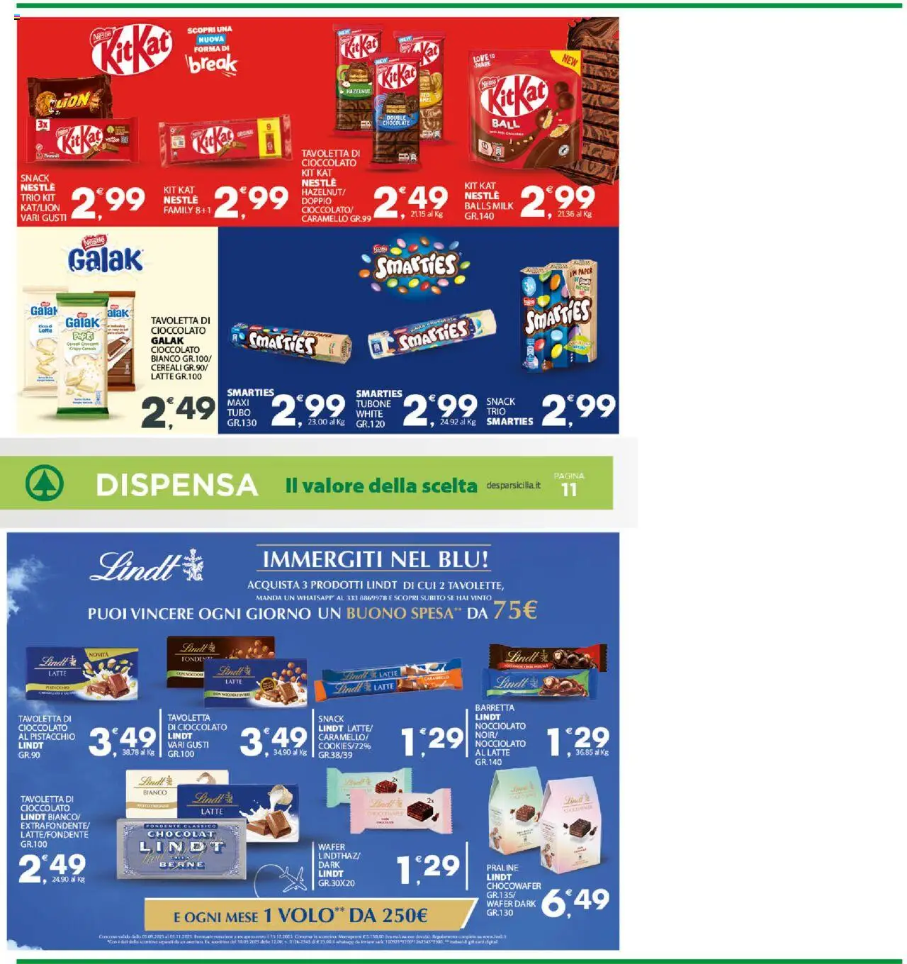 Volantino Eurospar del 29.09.2025 | Pagina: 11 | Prodotti: Cioccolato, Latte, Tubo, Barretta