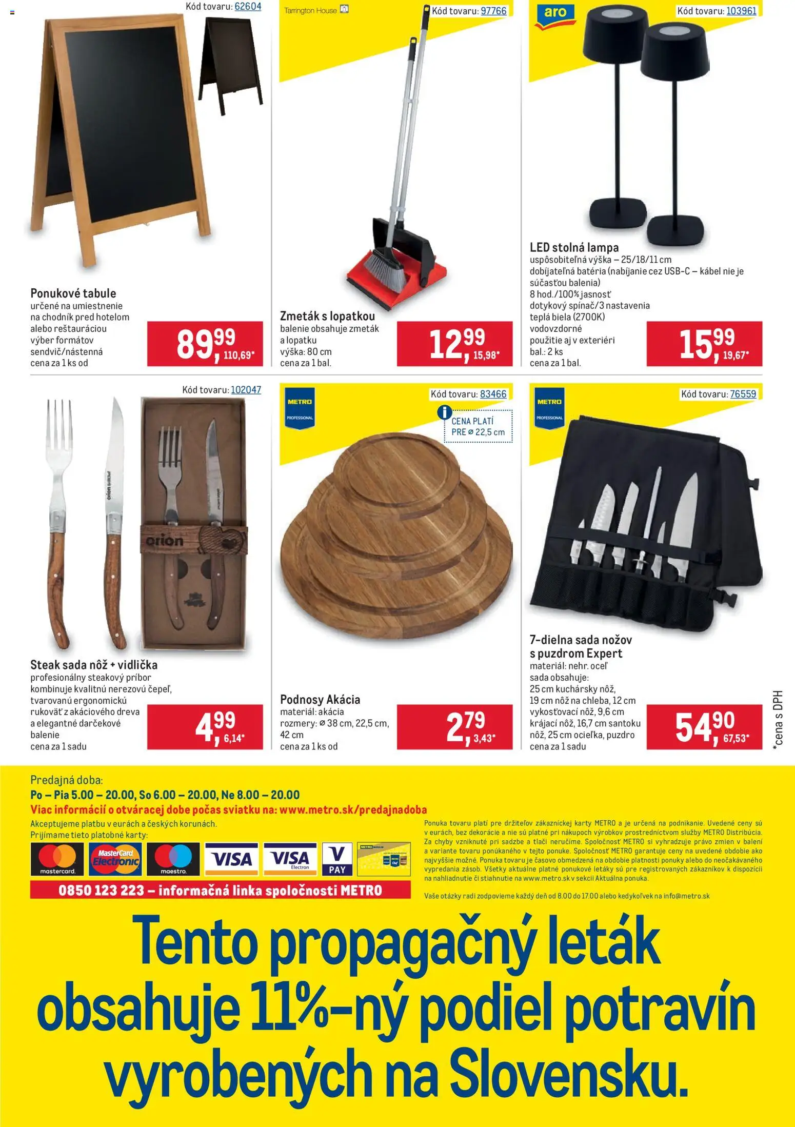 Nové Metro akcie – leták je platný od 22.04.2026 | Strana: 13 | Produkty: Lampa, Stolná lampa, Sada nožov, Puzdro