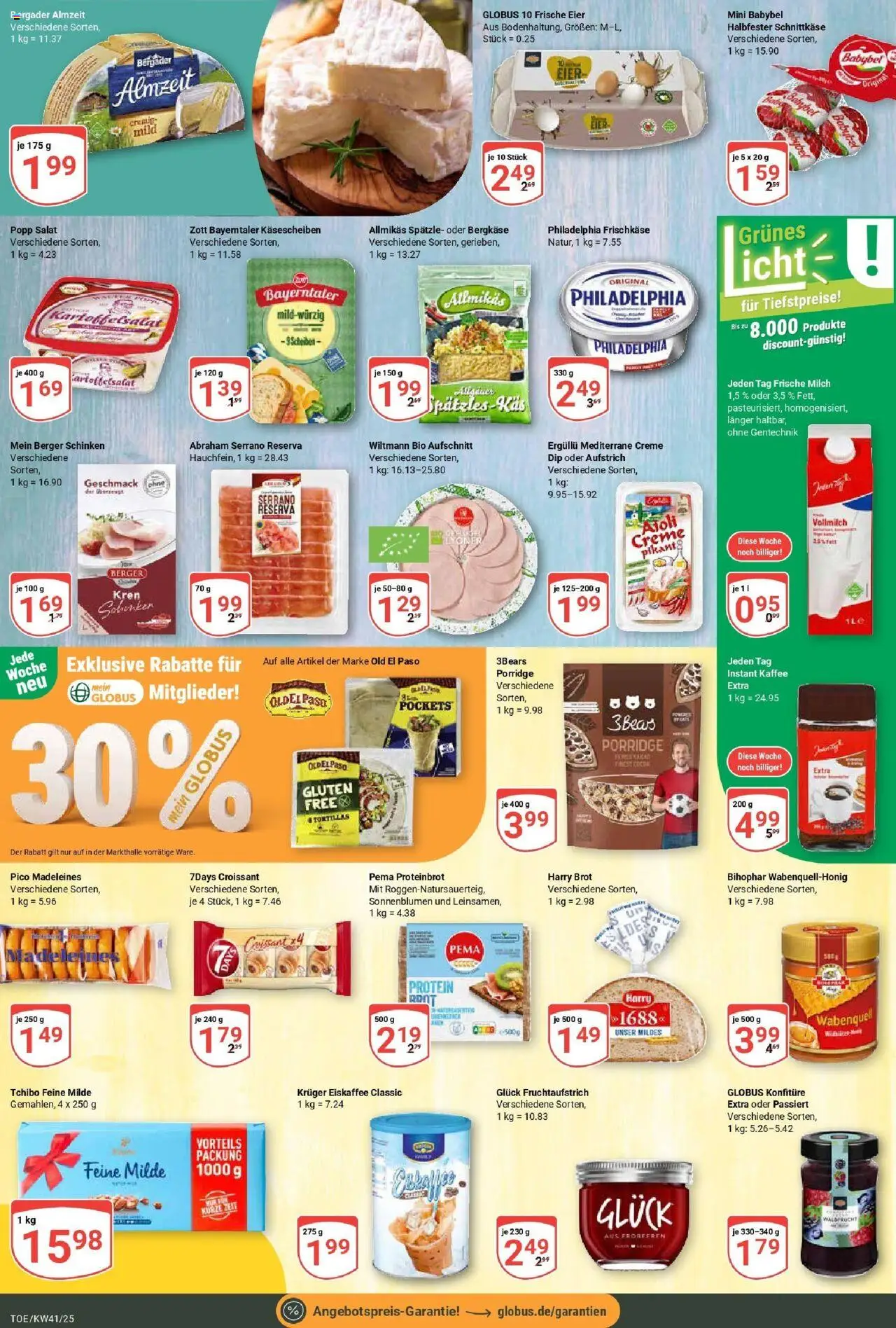 Globus prospekt Tönisvorst	 – gültig ab 06.10.2025 | Seite: 13 | Produkte: Eier, Babybel, Brot, Schinken