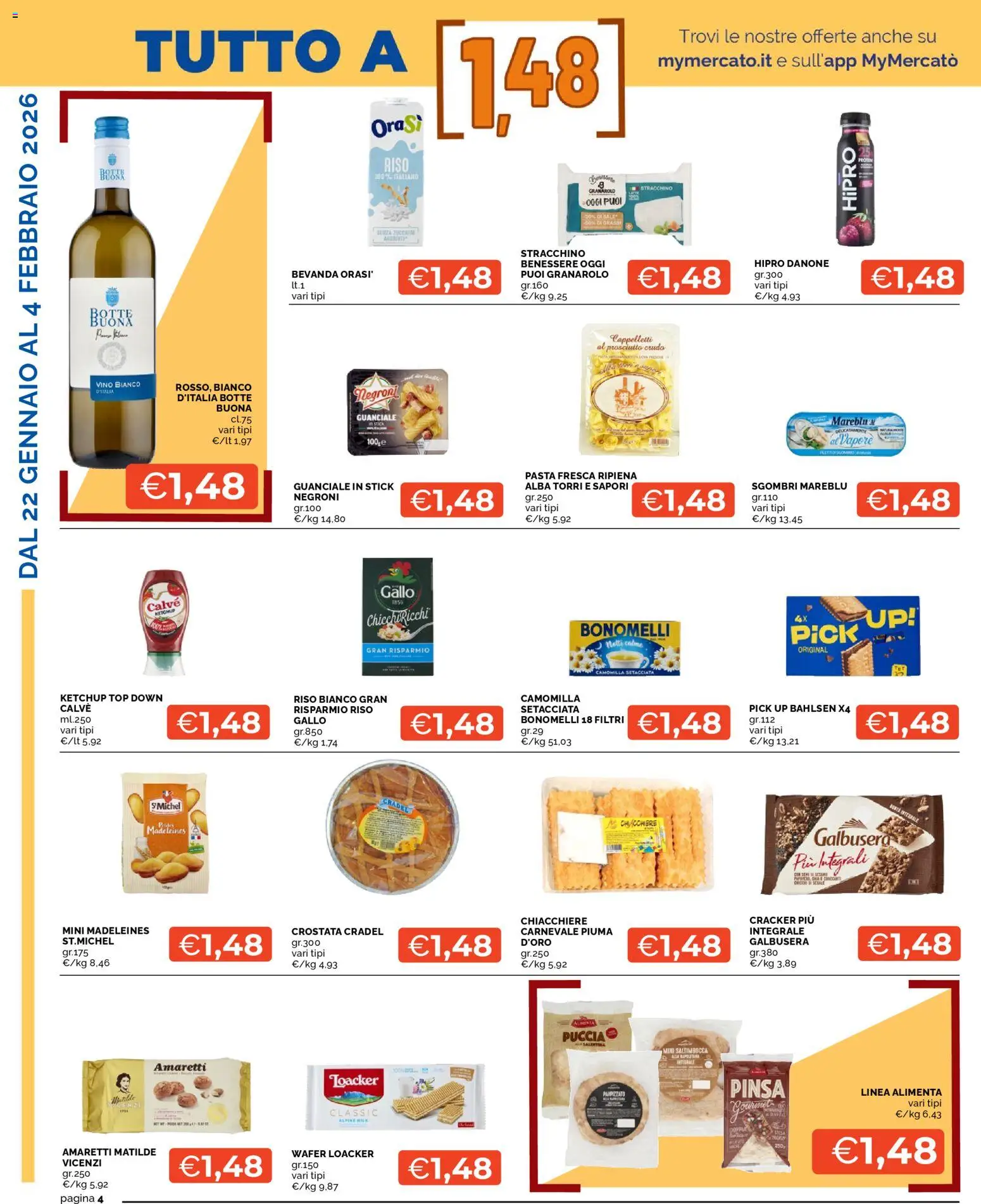 Volantino Mercatò del 22.01.2026 | Pagina: 4 | Prodotti: Ketchup, Top, Stracchino, Guanciale