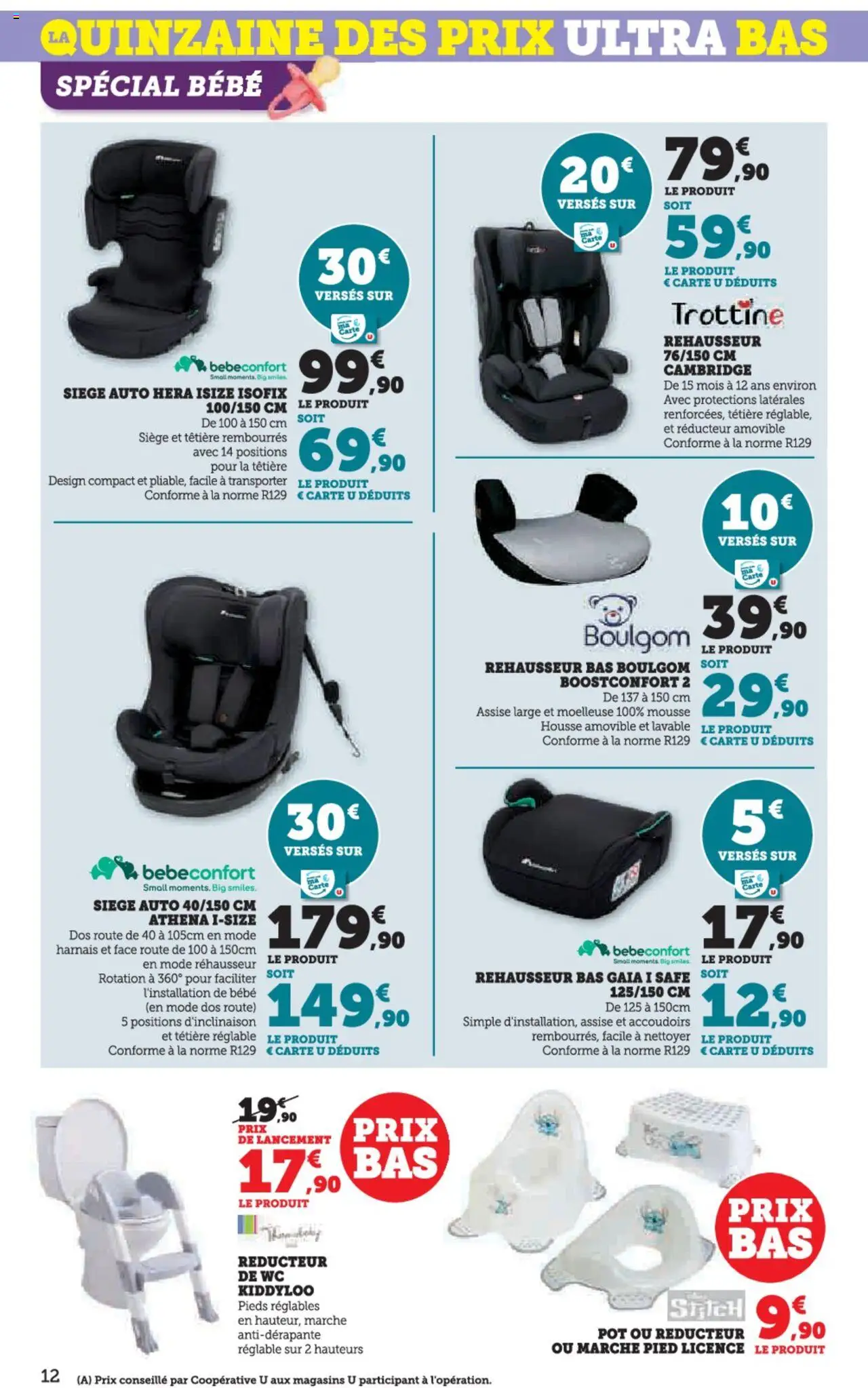  | Page: 12 | Produits: Mousse, Rehausseur, Siège auto