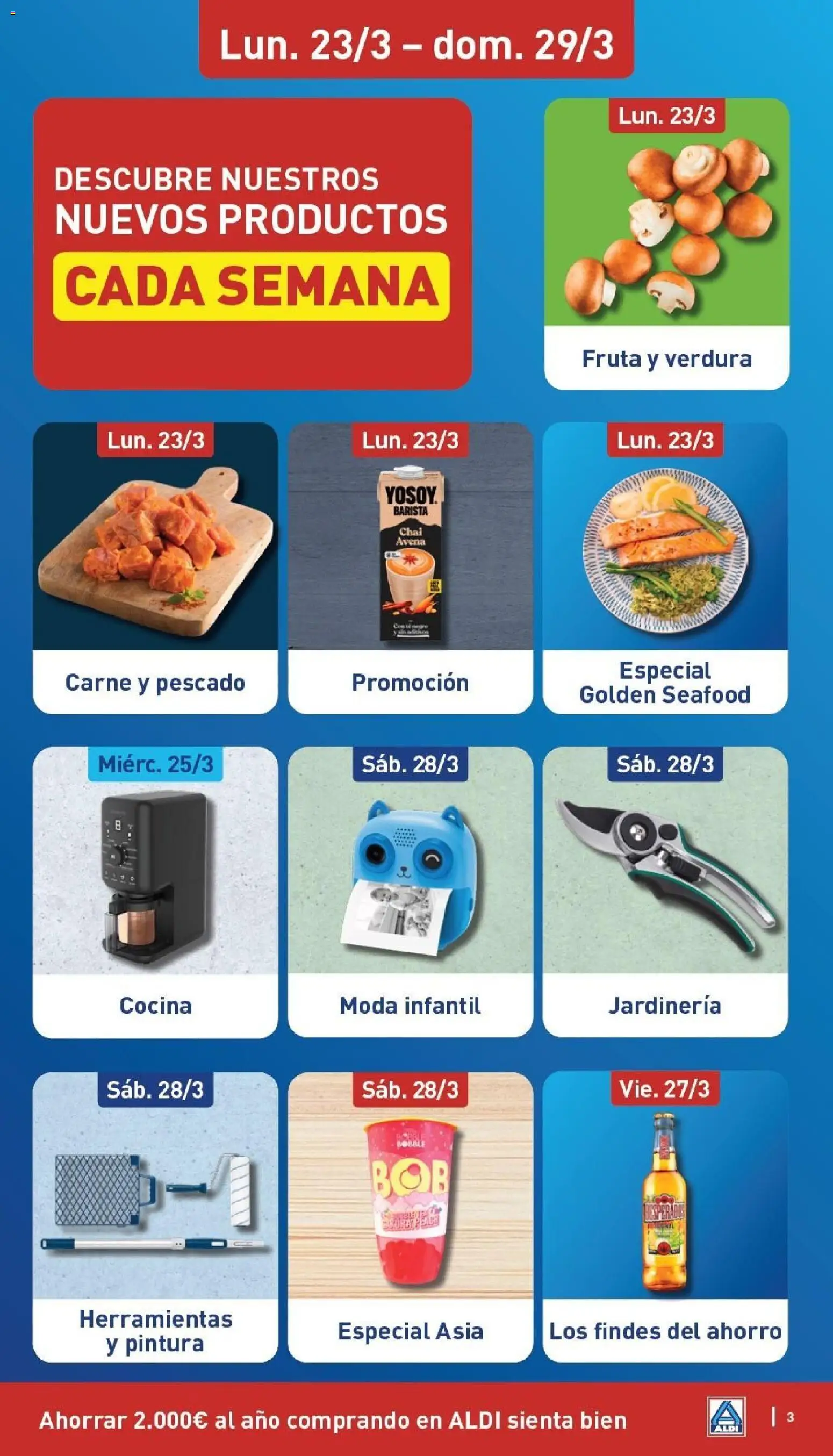 Aldi folleto Canarias │ válido desde el 23.03.2026 | Página: 3 | Productos: Pescado, Cocina, Παρμεζάνα