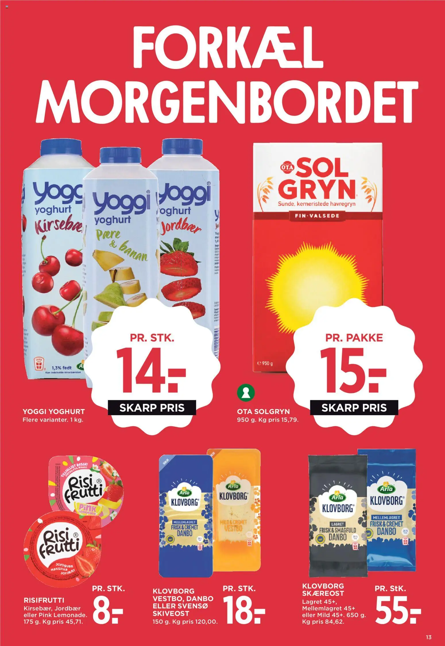 Meny tilbudsavis – gyldig fra 24.04.2026 | Side: 14 | Produkter: Jordbær, Kirsebær, Havregryn, Skiveost