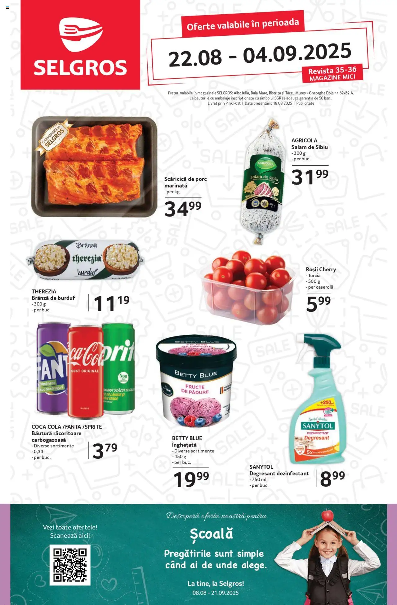 Catalog Selgros - Magazine Mici – valabil de la 22.08.2025 | Pagină: 1 | Produse: Struguri, Salam, Înghețată, Lămâie