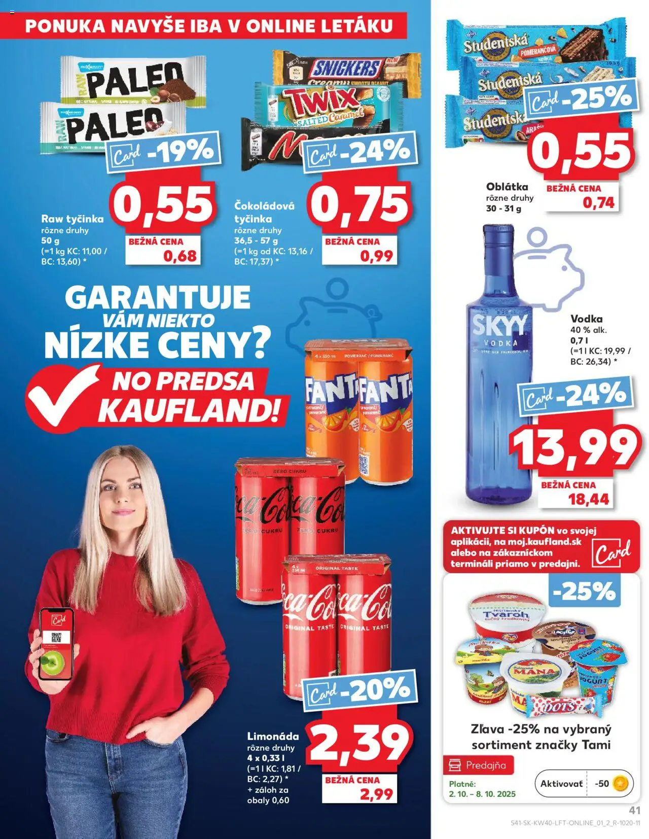 Nové Kaufland akcie – leták je platný od 02.10.2025 | Strana: 41 | Produkty: Jogurt, Tvaroh, Vodka, Cola