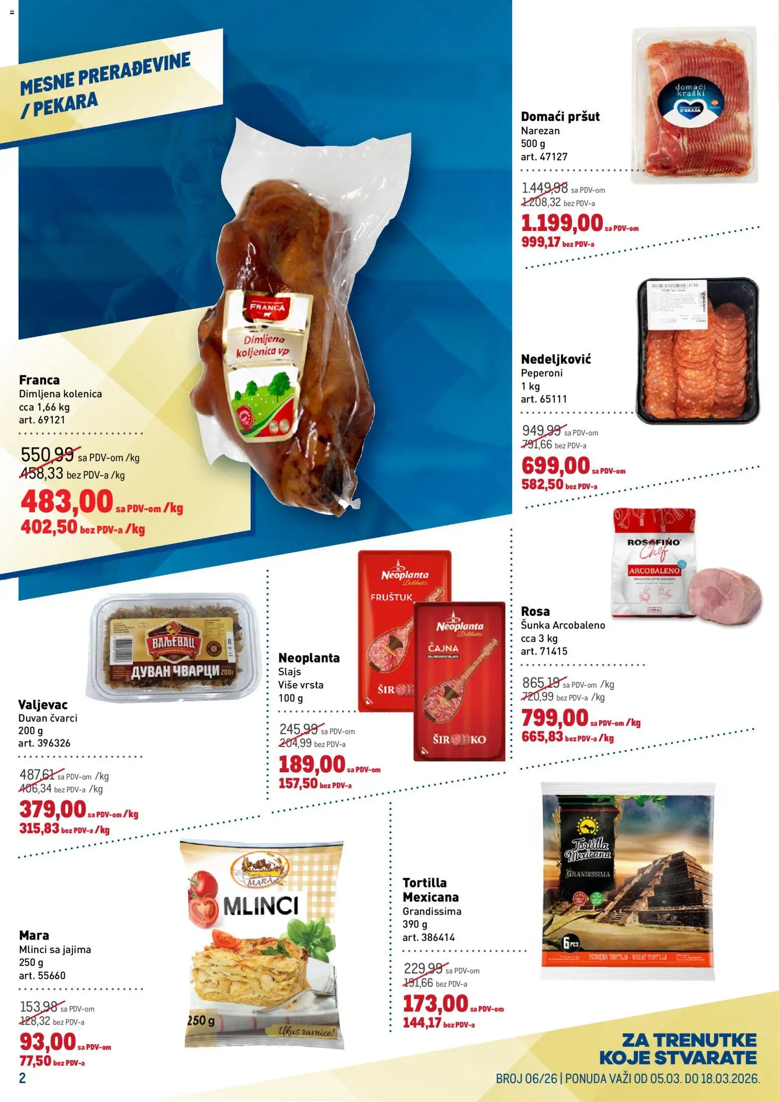 Metro katalog - važi od 05.03.2026 | Strana: 2 | Proizvode: Pršut, Pekara, Čvarci, Šunka