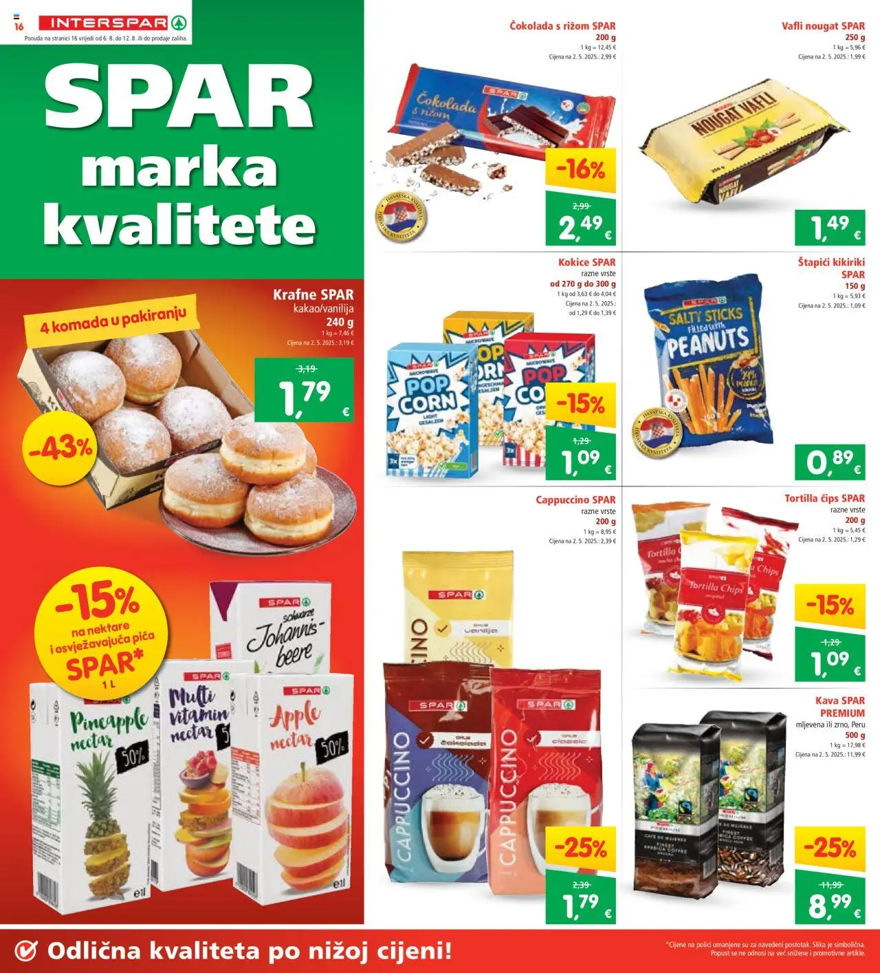 Interspar katalog | vrijedi od 06.08.2025 | Stranica: 16 | Proizvodi: Pica, Čips, Kikiriki, Cappuccino