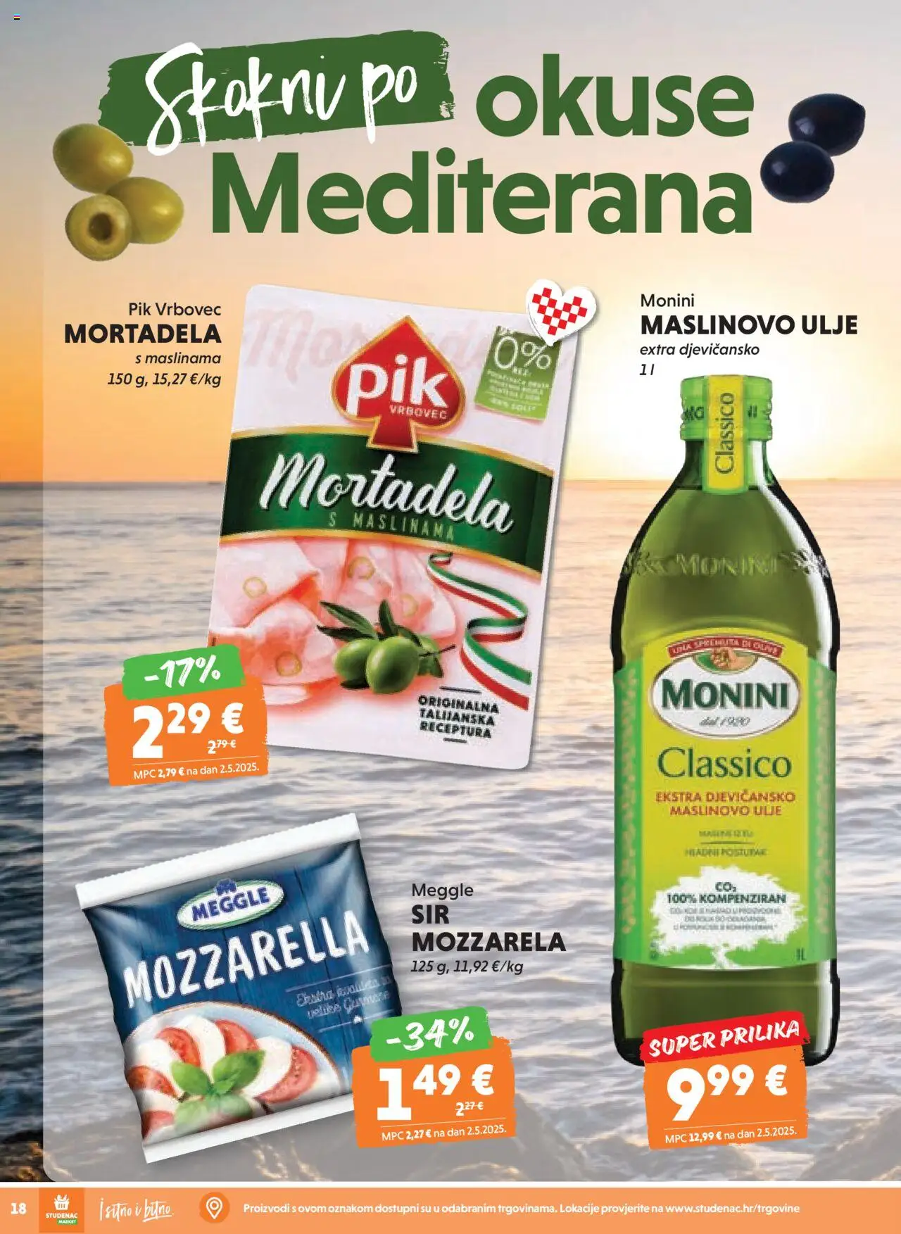 Studenac katalog | vrijedi od 13.08.2025 | Stranica: 18 | Proizvodi: Mozzarella, Ulje, Maslinovo ulje, Mortadela