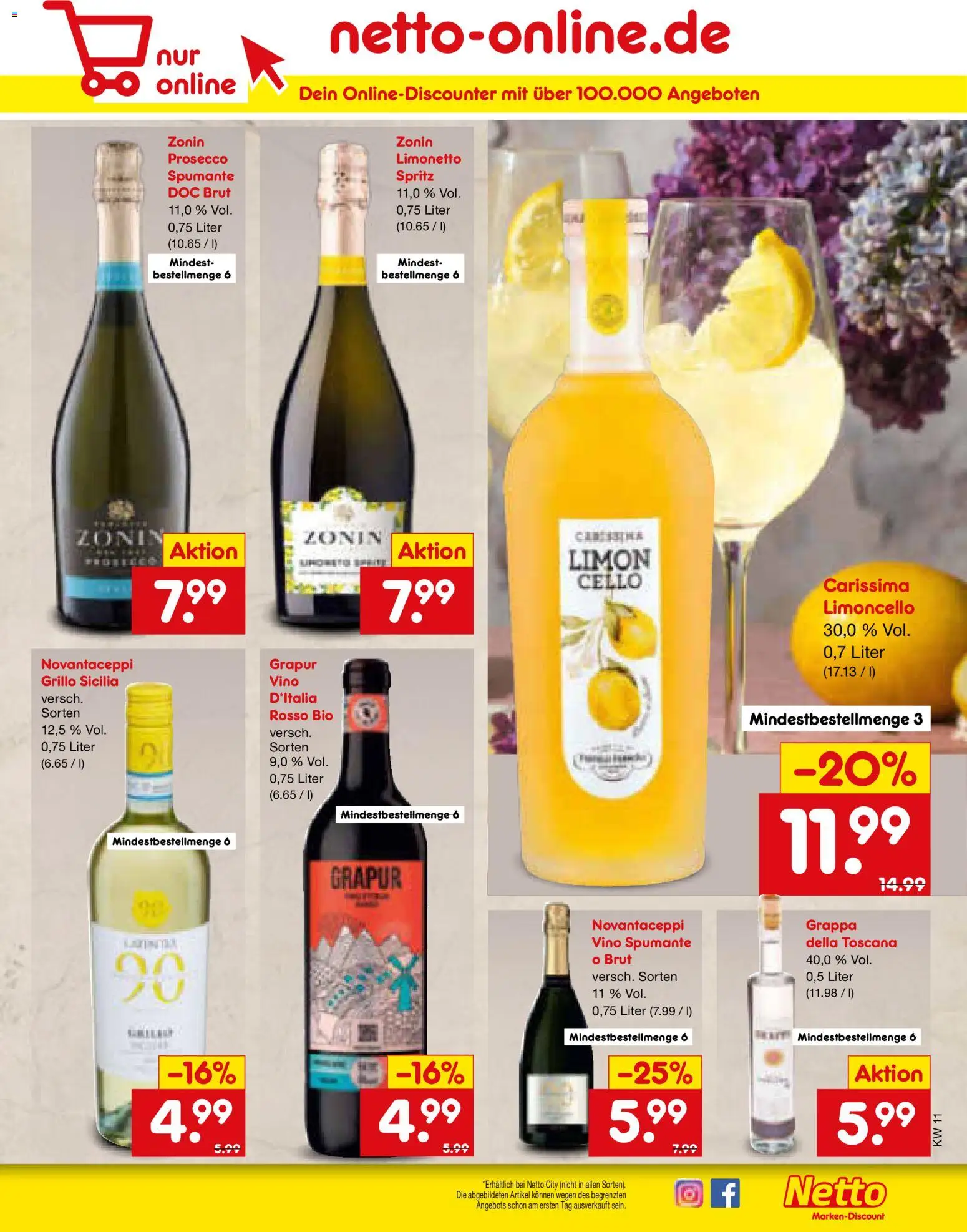 Netto Marken-Discount Prospekt 	 – gültig ab 09.03.2026 | Seite: 19 | Produkte: Prosecco, Limoncello