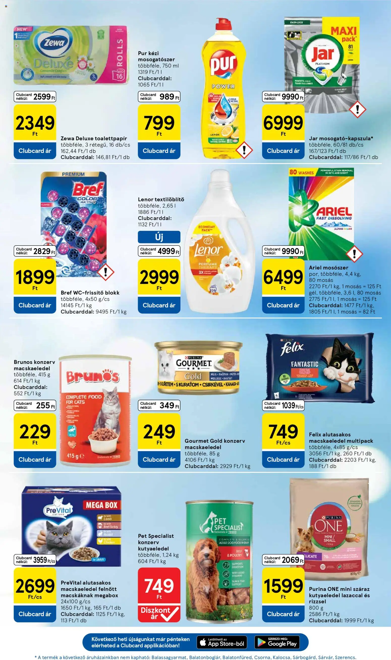 Tesco akciós ujság - amely érvényes a következő dátumtól: 07.04.2026 | Oldal: 9 | Termékek: Macskaeledel, Kutyaeledel, Mosószer, Mosogatószer