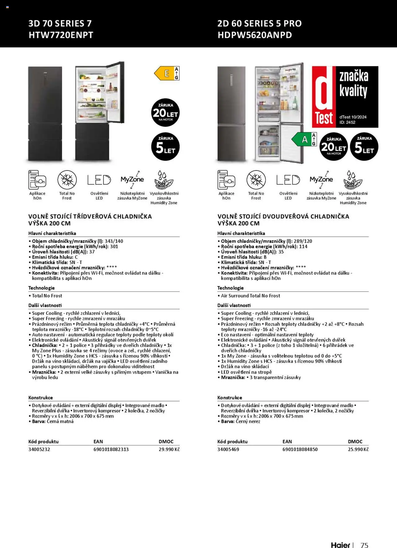 XXXLutz leták - Spotřebiče Haier 2025 od 01.06.2025 | Strana: 75 | Produkty: Víno, Madlo, Kompresor, LED