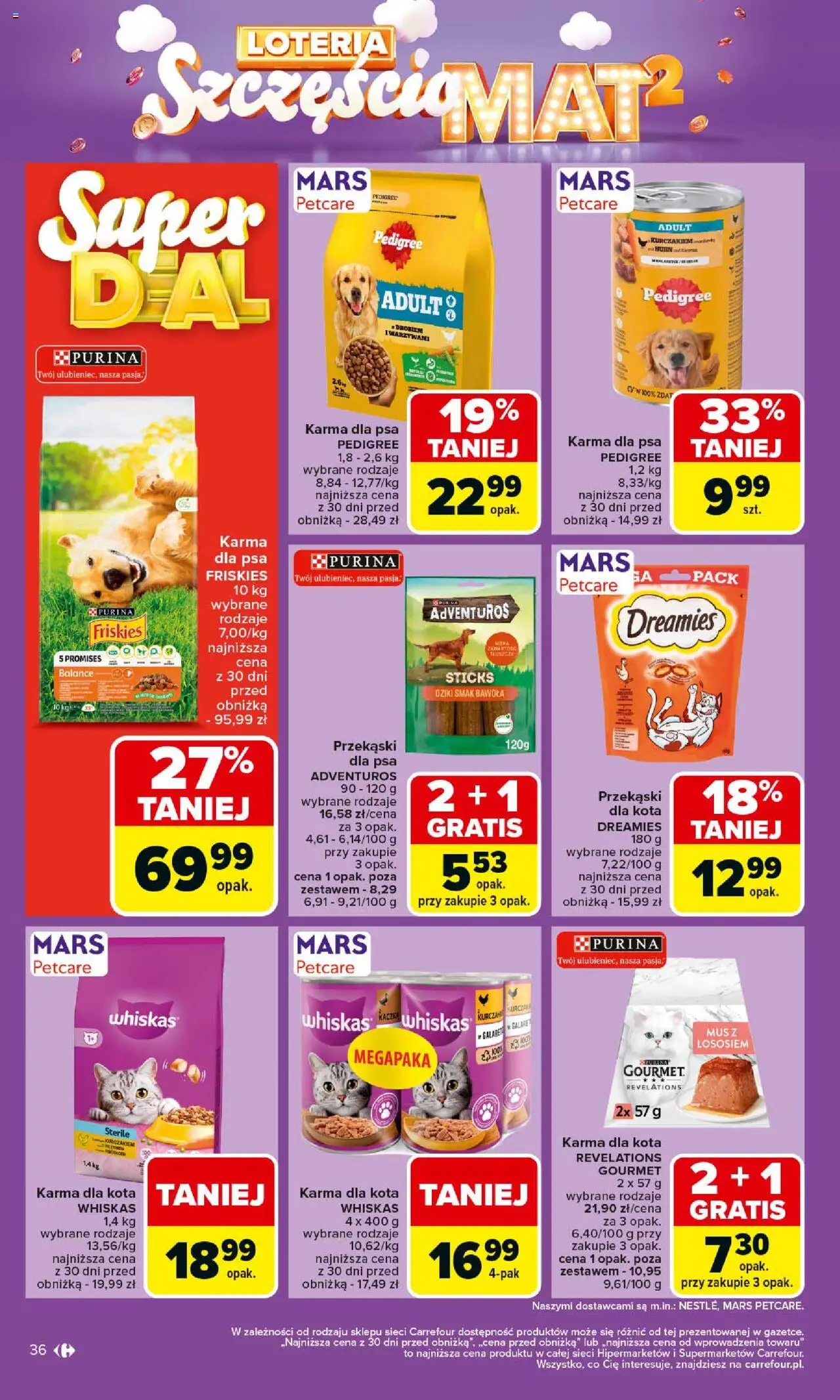 Carrefour Gazetka od 06.10.2025 | Strona: 36 | Produkty: Kurczak, Karma dla psa pedigree, Karma dla kota, Karma dla psa