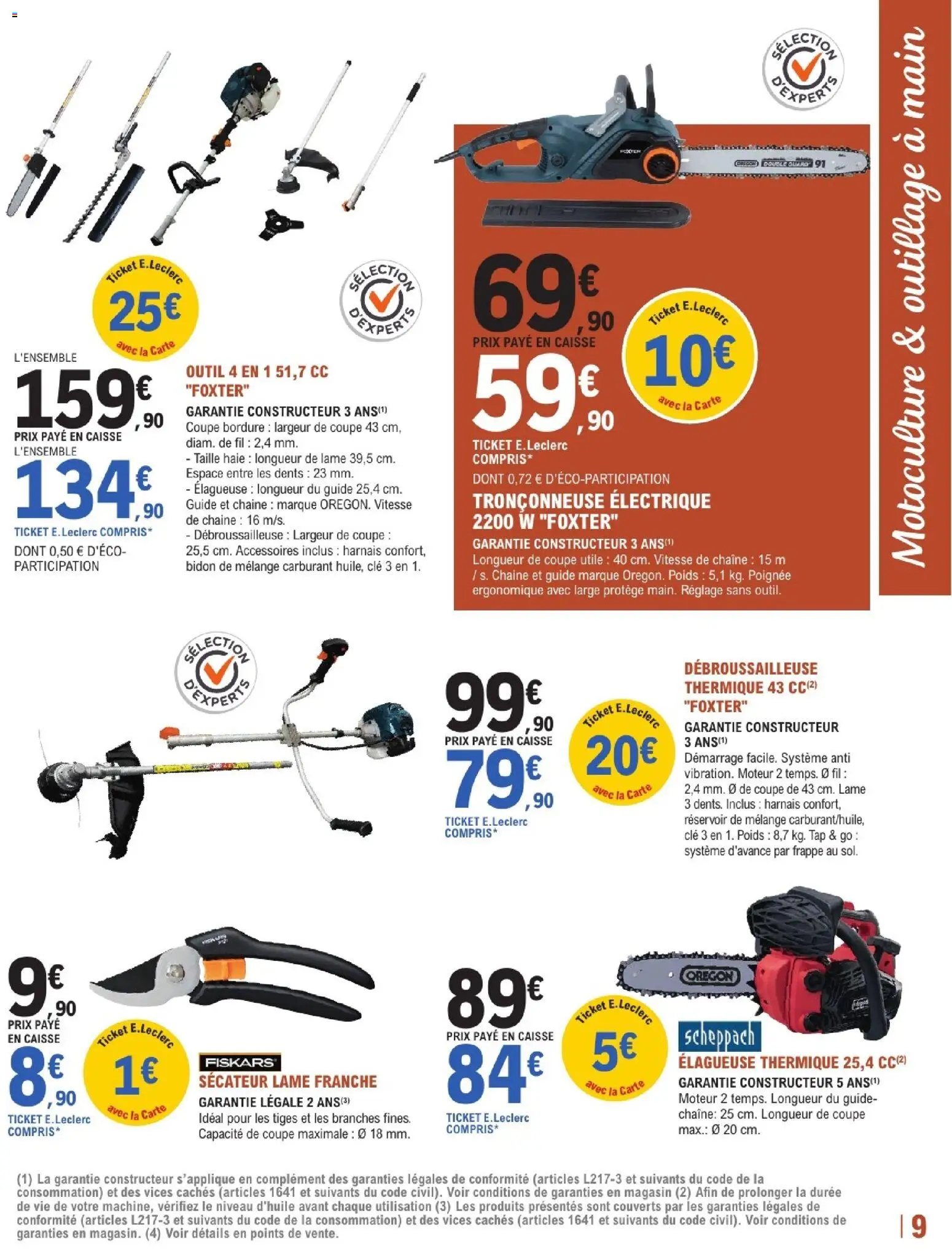 {H1} | Page: 9 | Produits: Clé, Poids, Débroussailleuse, Tronçonneuse electrique