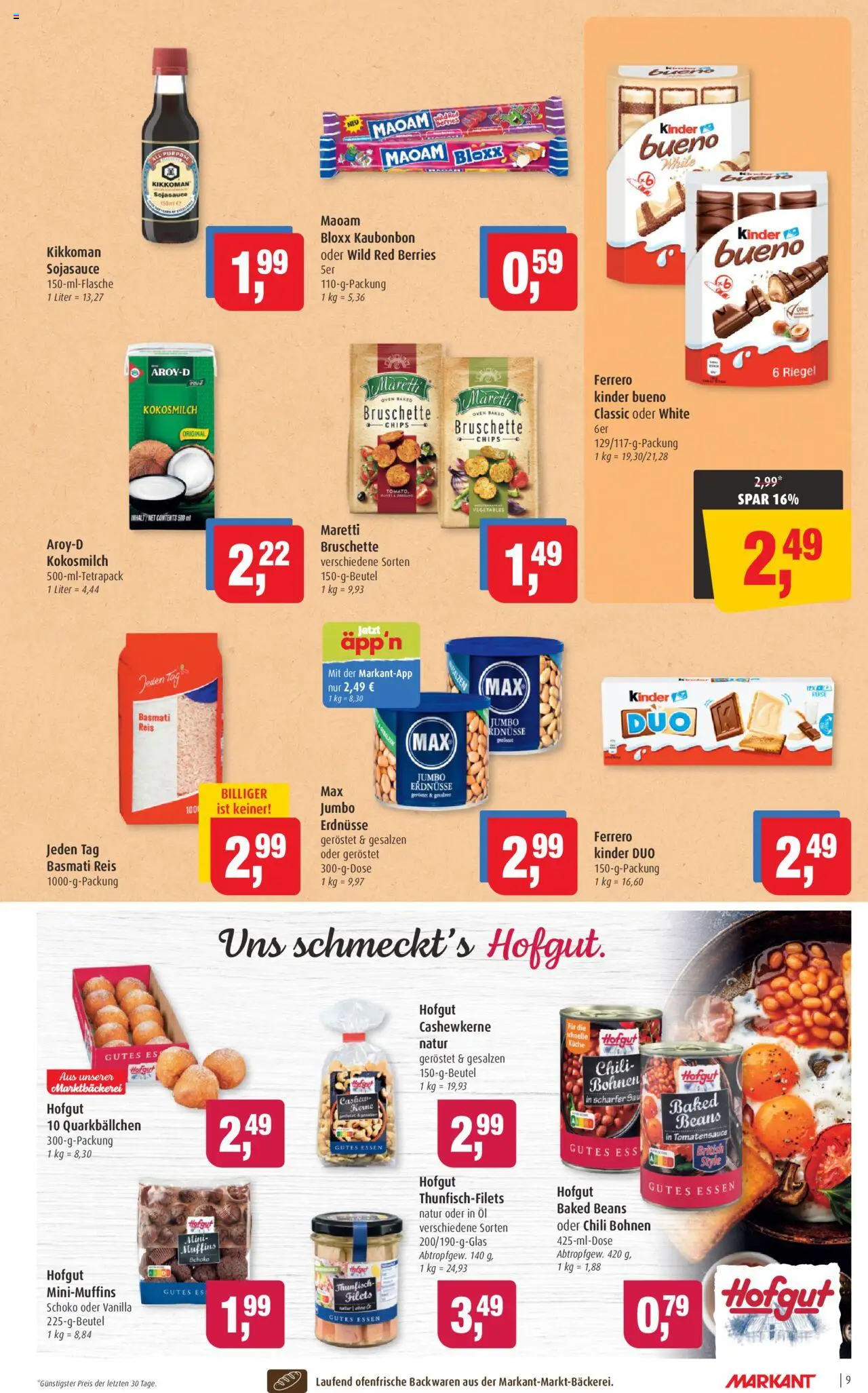 Markant Prospekt 	 - gültig ab dem 18.08.2025 | Seite: 9 | Produkte: Erdnüsse, Öl, Kinder bueno, Chili