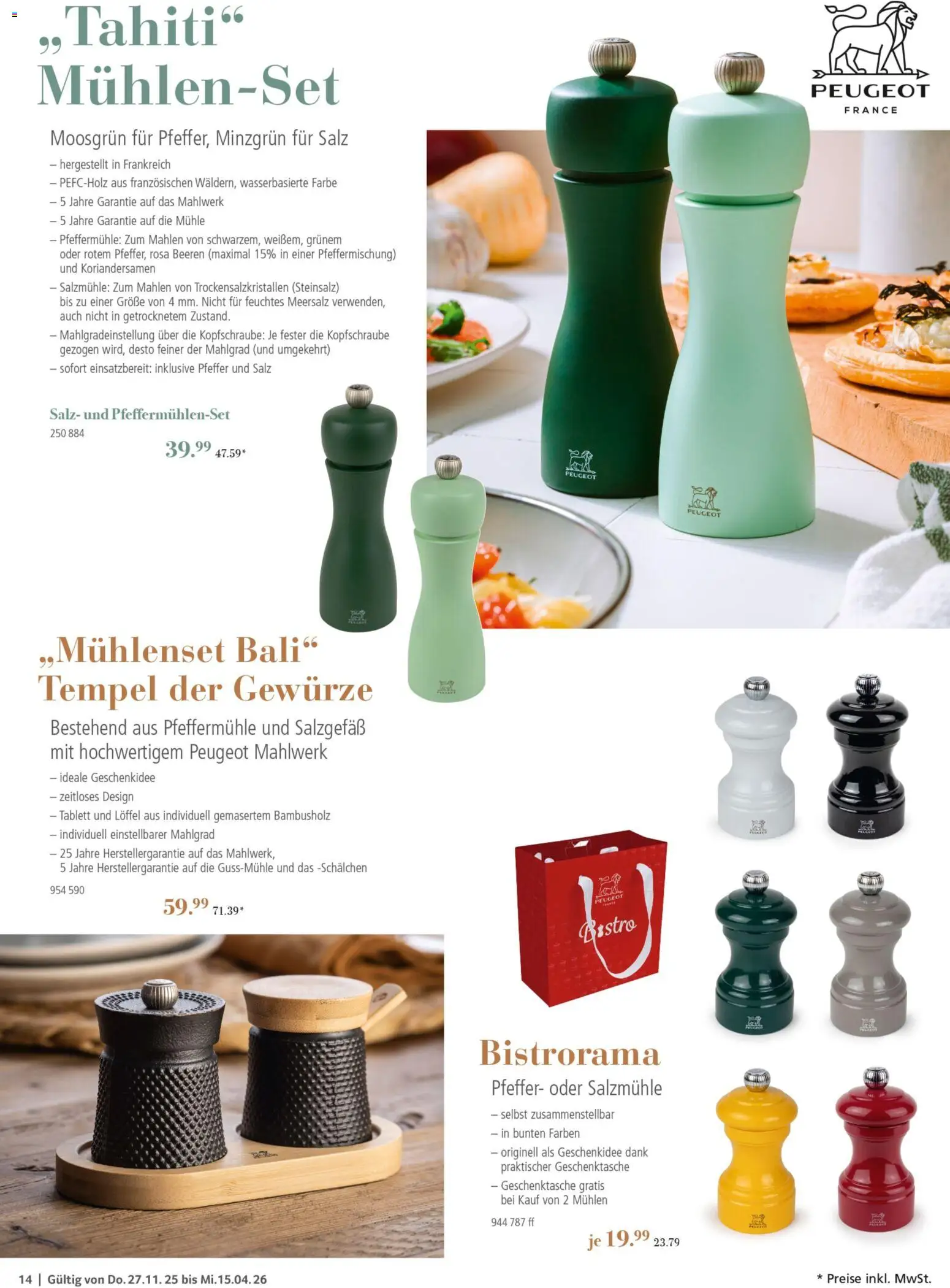 Selgros Kochen & Servieren – gültig ab 27.11.2025 | Seite: 14 | Produkte: Mühle, Gewürze, Salz, Pfeffer