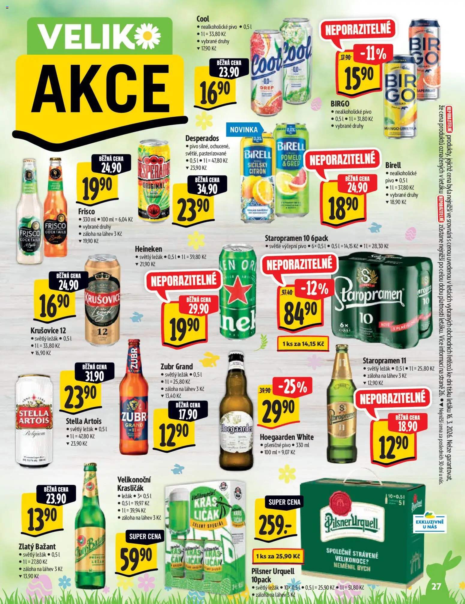 Albert katalog - Hypermarket od 25.03.2026 | Strana: 27 | Produkty: Heineken, Pomelo, Staropramen, Nealkoholické pivo