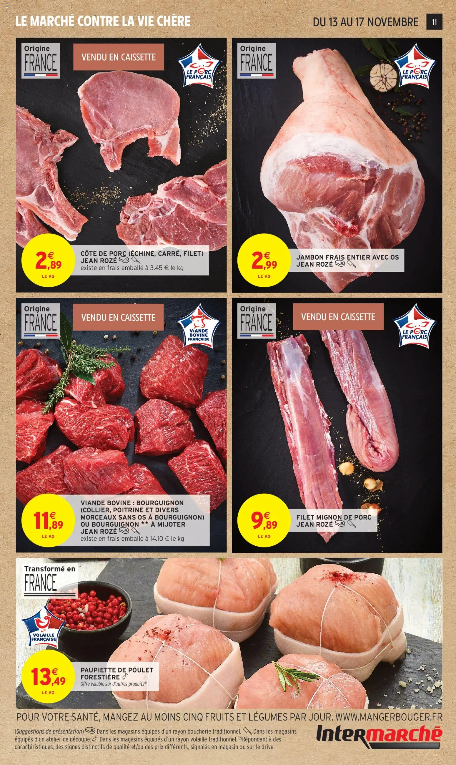 {H1} | Page: 11 | Produits: Volaille, Filet mignon, Porc, Viande bovine