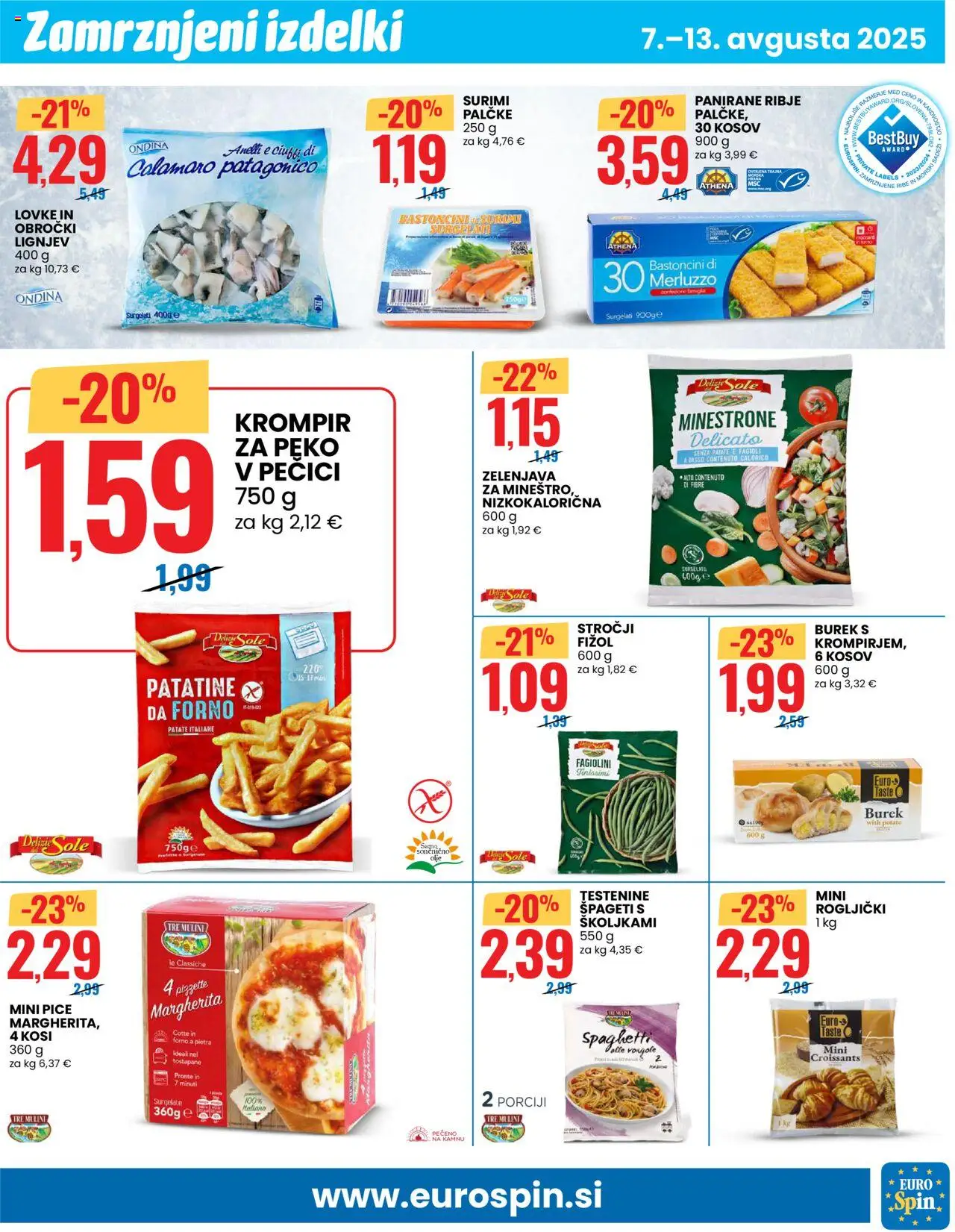 Eurospin katalog │ velja od 07.08.2025 | Stran: 7 | Izdelki: Rogljički, Ribe, Spageti, Krompir
