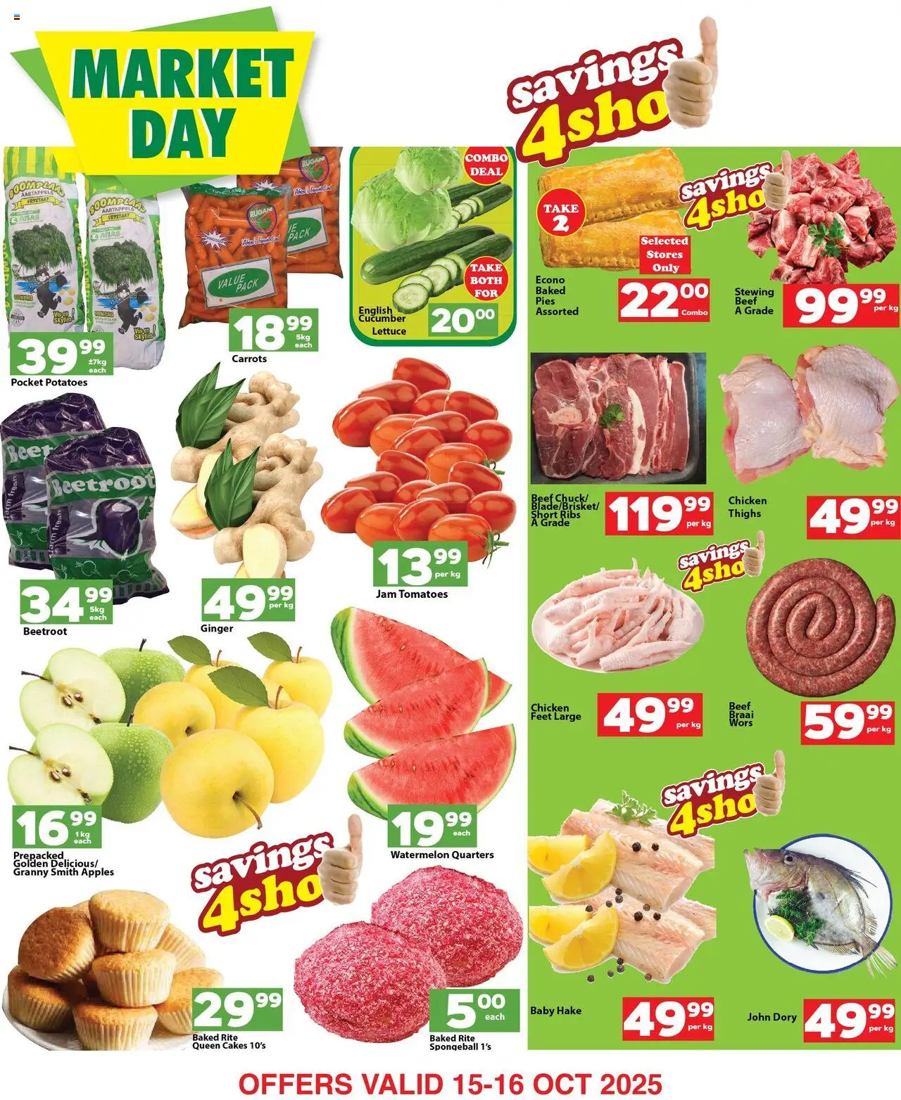 New Check Save catalogue – valid from 15.10.2025 | Page: 4 | Products: Ribs, Beef, Carrots, Potatoes