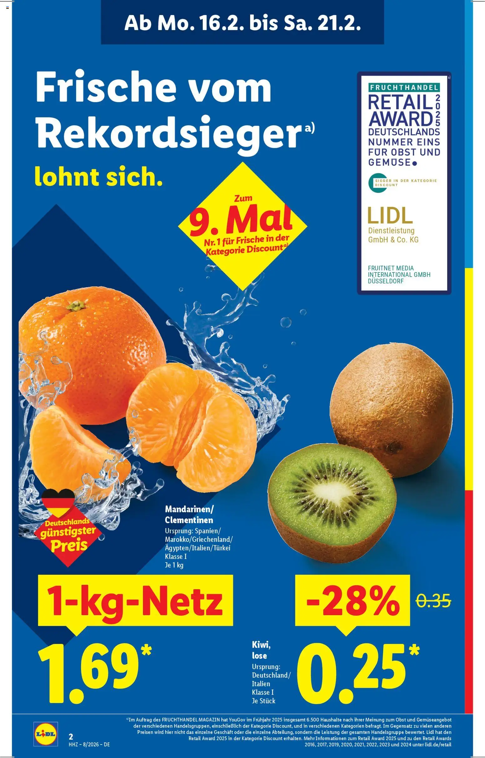 Lidl Prospekt Prenzlau – gültig ab 16.02.2026 | Seite: 6 | Produkte: Gemüse, Obst