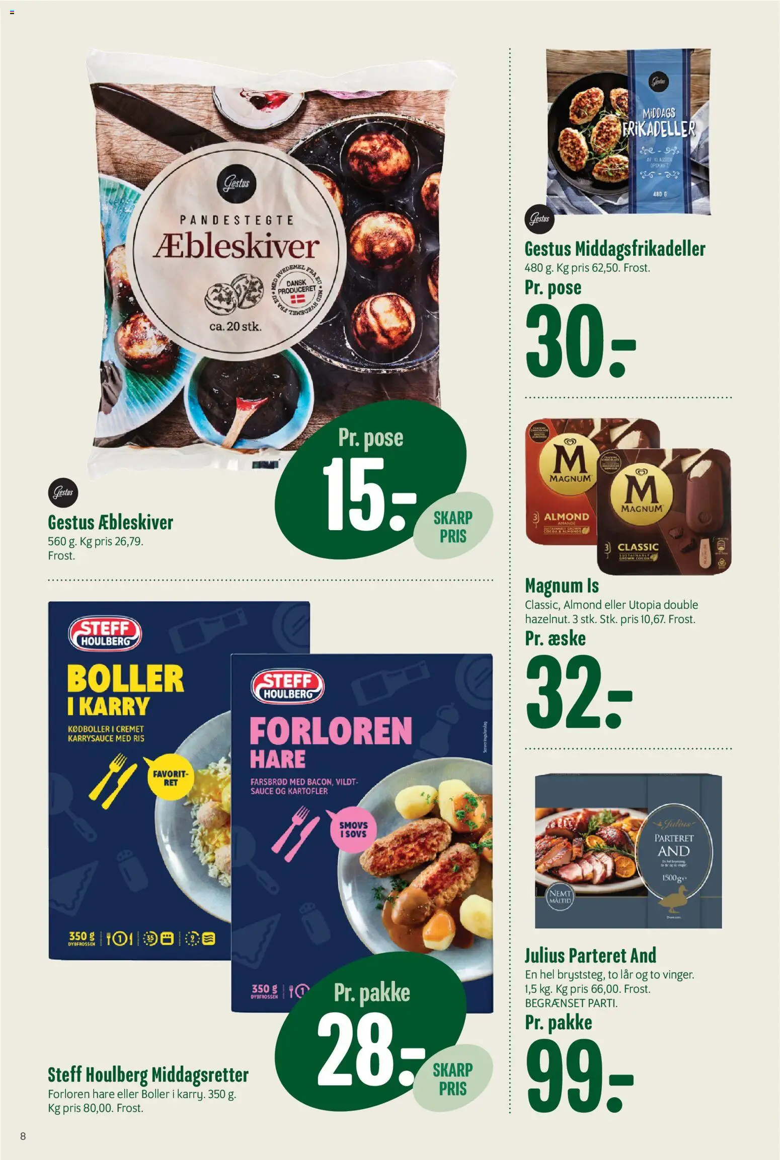 Min Købmand tilbudsavis – gyldig fra 31.10.2025 | Side: 8 | Produkter: Karry, Kartofler, Is, Frikadeller