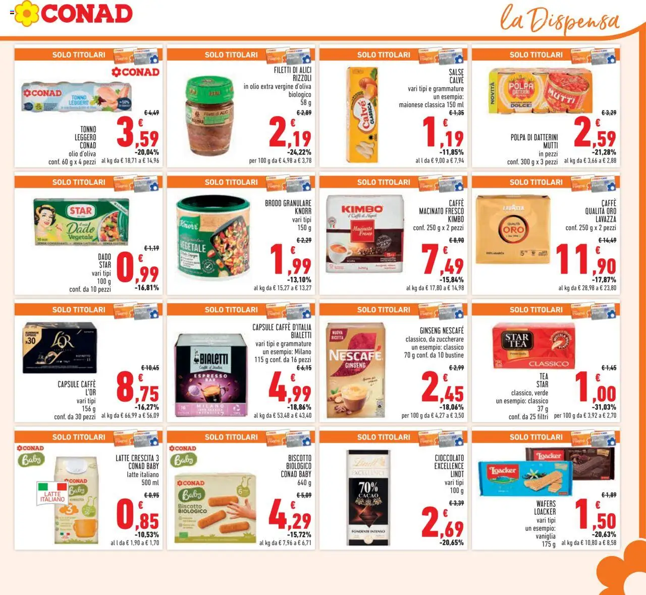 Volantino Conad del 22.10.2025 | Pagina: 19 | Prodotti: Latte, Tonno, Mutti, Alici