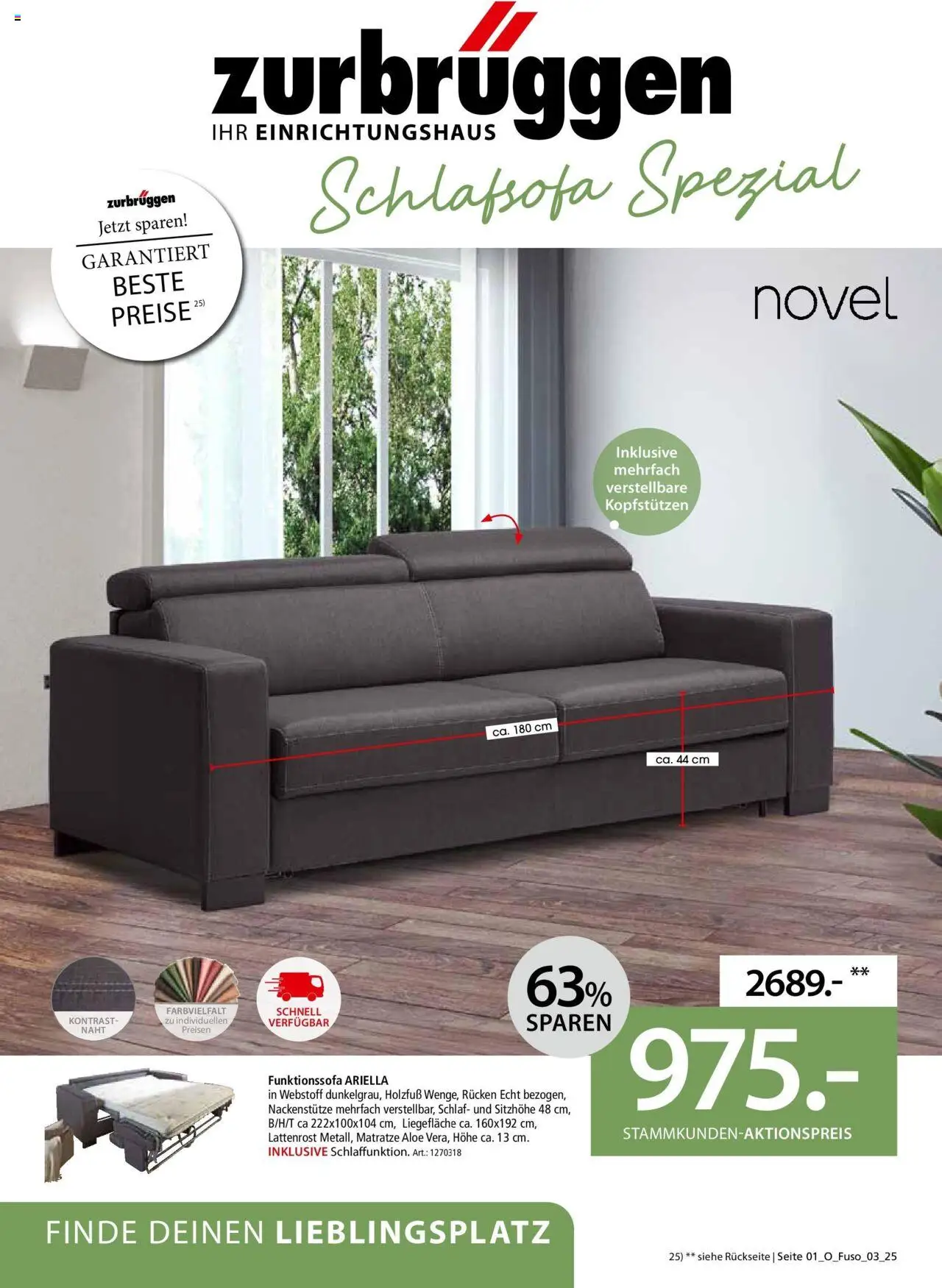 Zurbrüggen - Zurbrüggen: Schlafsofa Spezial – gültig ab 11.09.2025 | Seite: 1 | Produkte: Schlafsofa, Matratze, Lattenrost