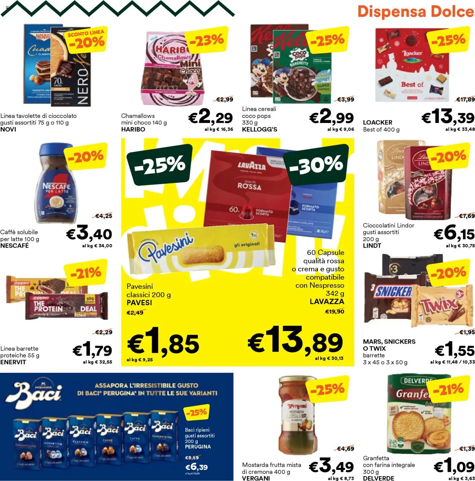 Volantino Unes del 18.11.2025 | Pagina: 9 | Prodotti: Caffè, Cioccolato, Latte, Lavazza