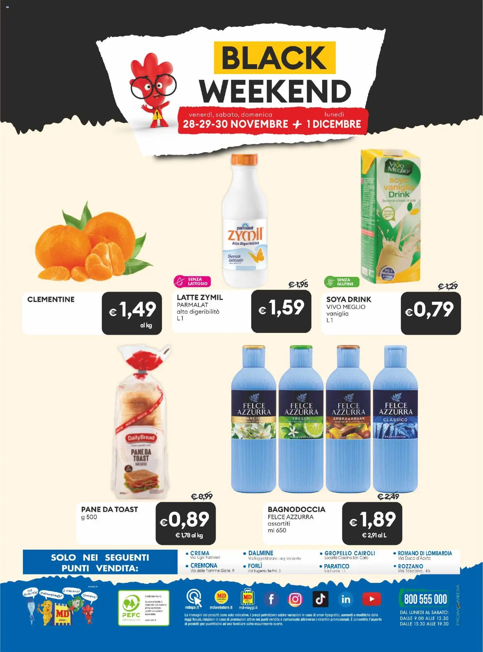 Volantino MD Discount del 18.11.2025 | Pagina: 44 | Prodotti: Crema, Pane, Latte