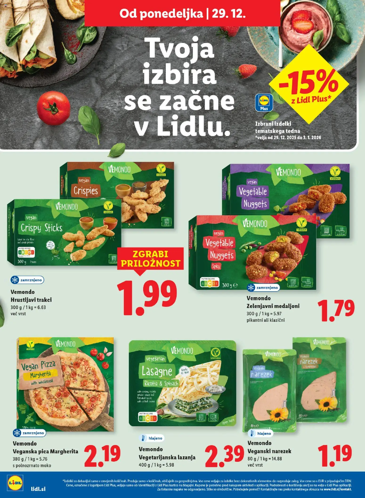 Novi Lidl katalog ponudbe – veljaven od 23.12.2025 | Stran: 26 | Izdelki: Narezek, Pica, Lazanja
