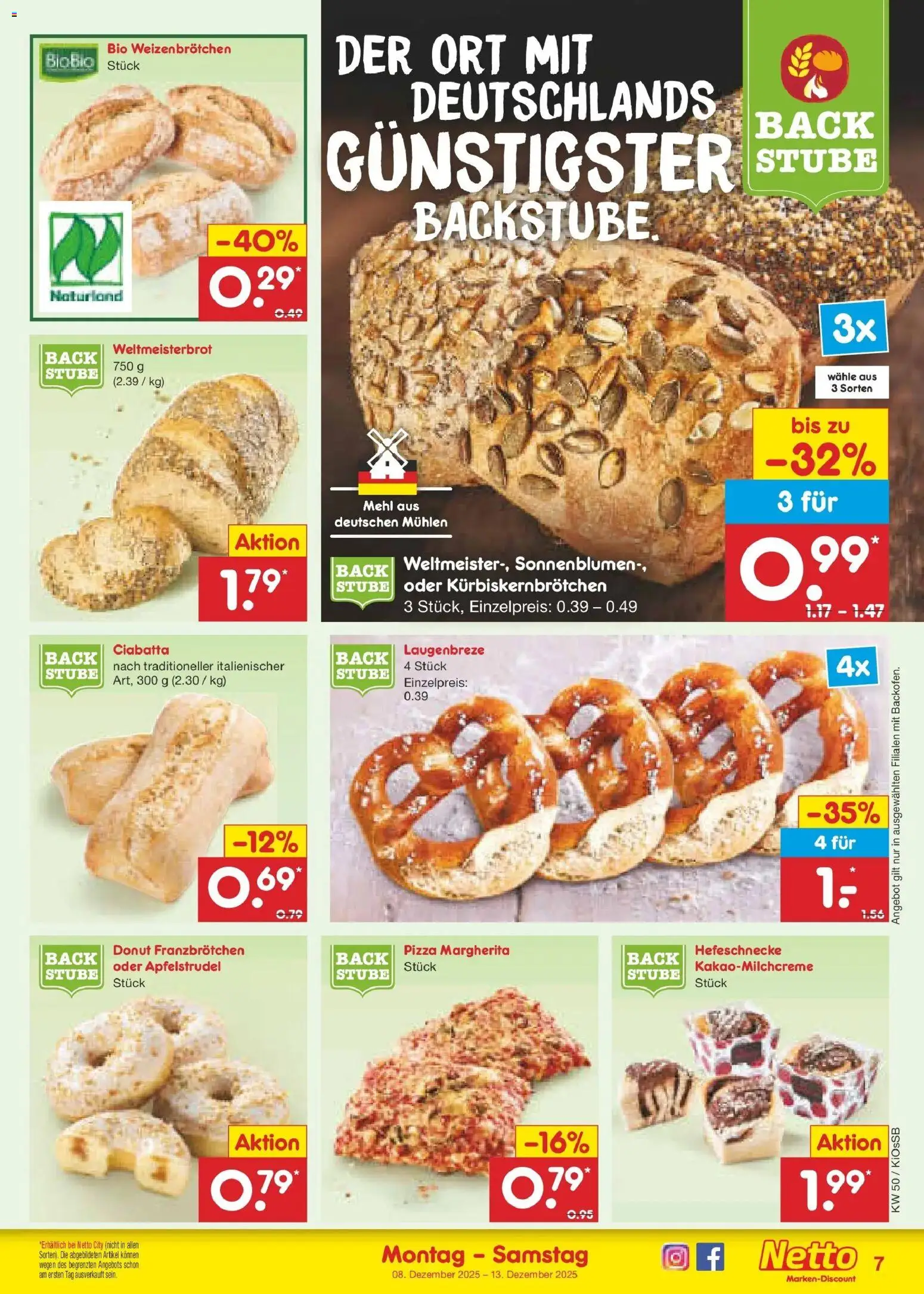 Netto Marken-Discount - Netto: Wochenangebote – gültig ab 07.12.2025 | Seite: 7 | Produkte: Mehl, Pizza